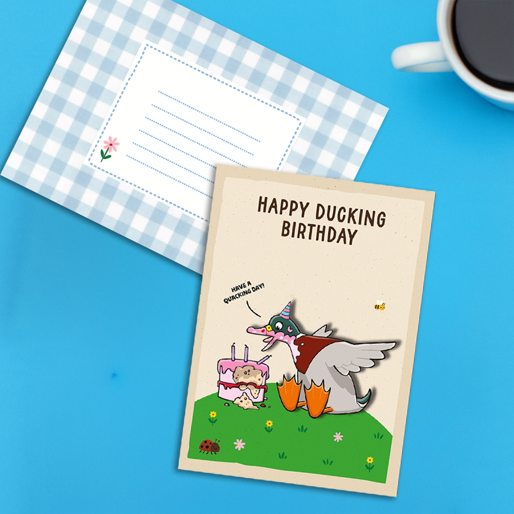 Handmade Funny Duck Birthday Card