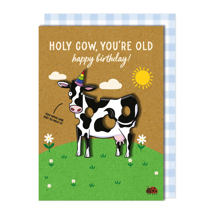 Handmade 3D Holly Cow Birthday Card