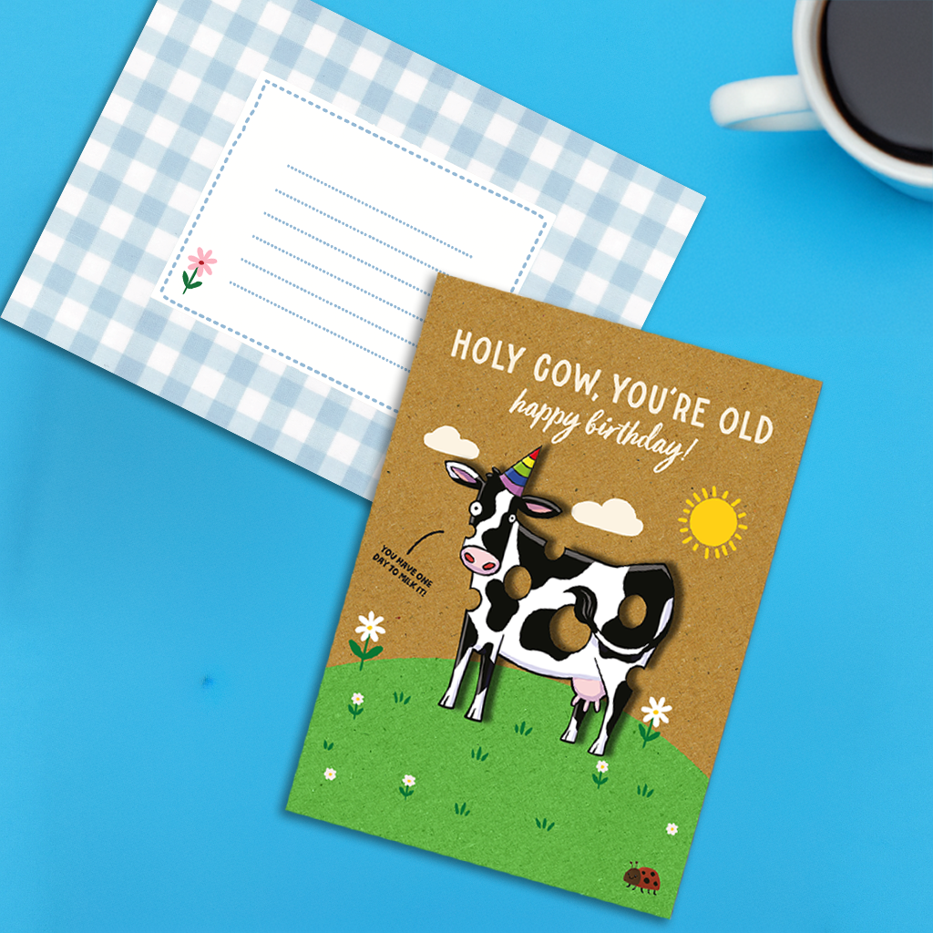 Handmade Holly Cow Birthday Card