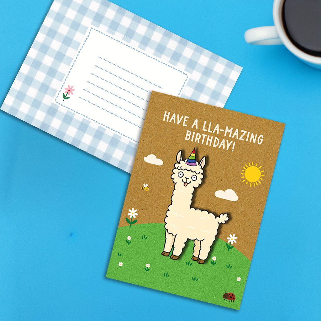 Handmade Funny Llama Birthday Card