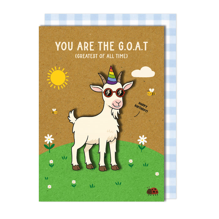 Handmade 3D G.O.A.T Birthday Card