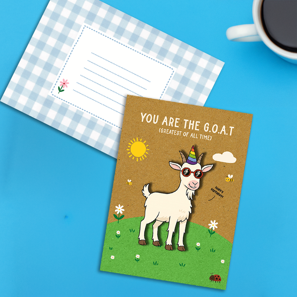 Handmade G.O.A.T Birthday Card