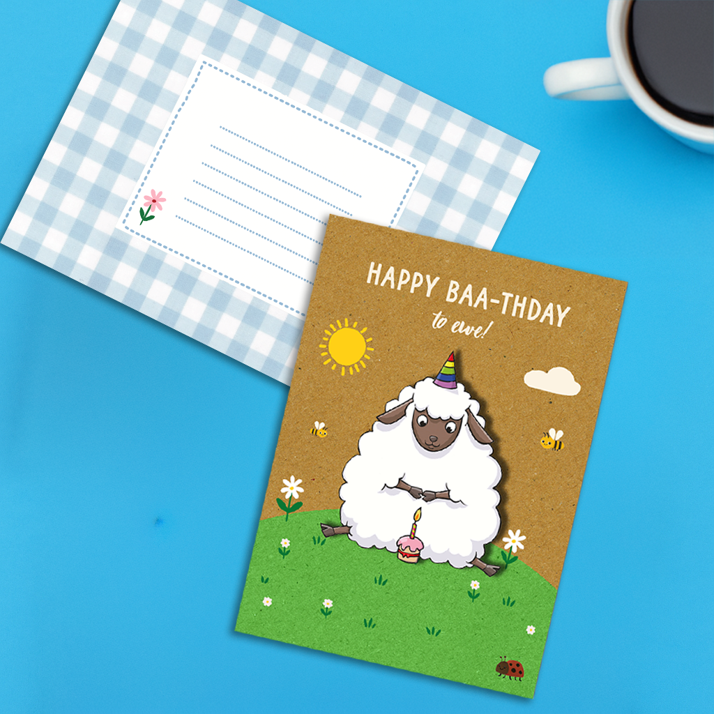 Handmade Sheep Birthday Card