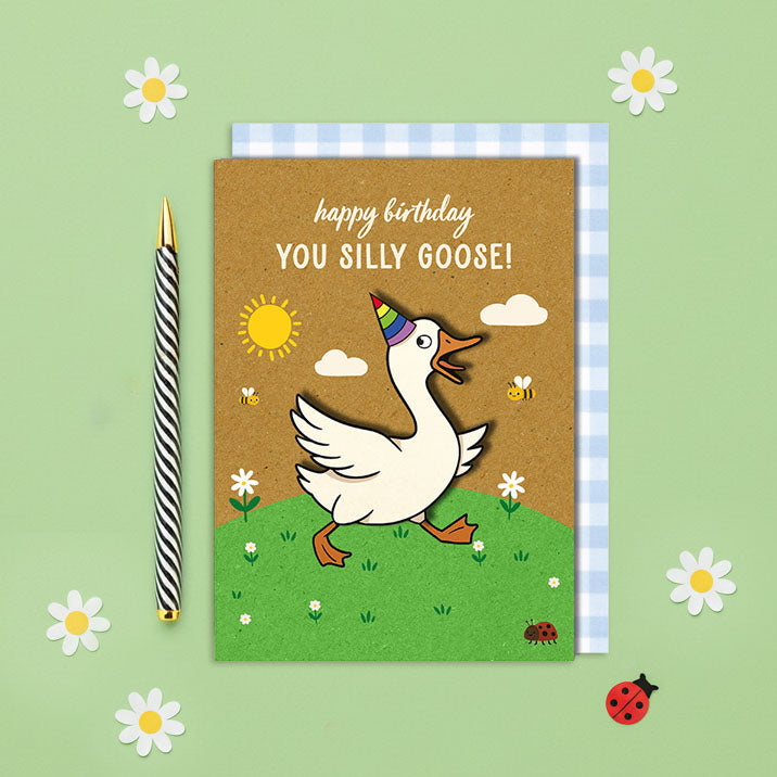 Silly Goose Handmade 3D Birthday Card