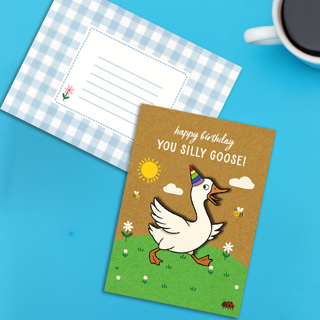 Handmade Silly Goose Birthday Card