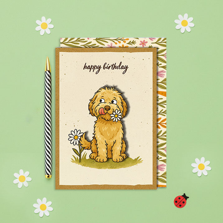 Handmade Cockapoo 3D Birthday Card
