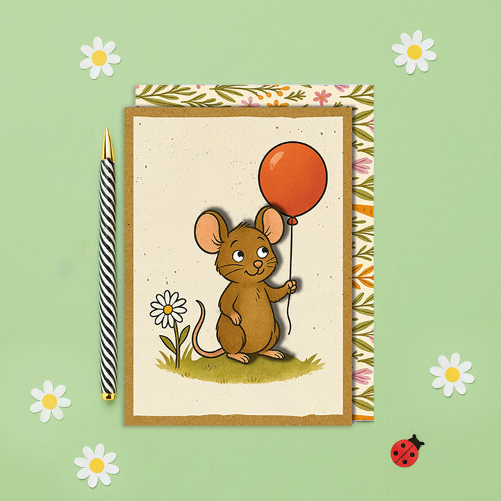 Handmade Cute Mouse 3D Birthday Card