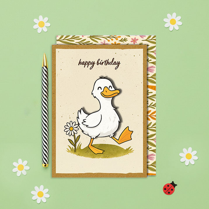 Handmade Cute Goose 3D Birthday Card