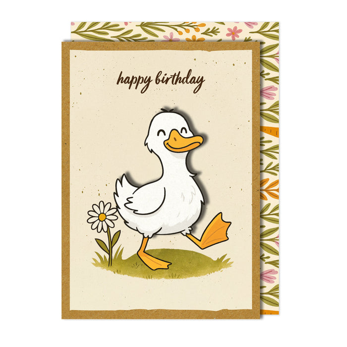 Handmade Cute Goose 3D Birthday Card