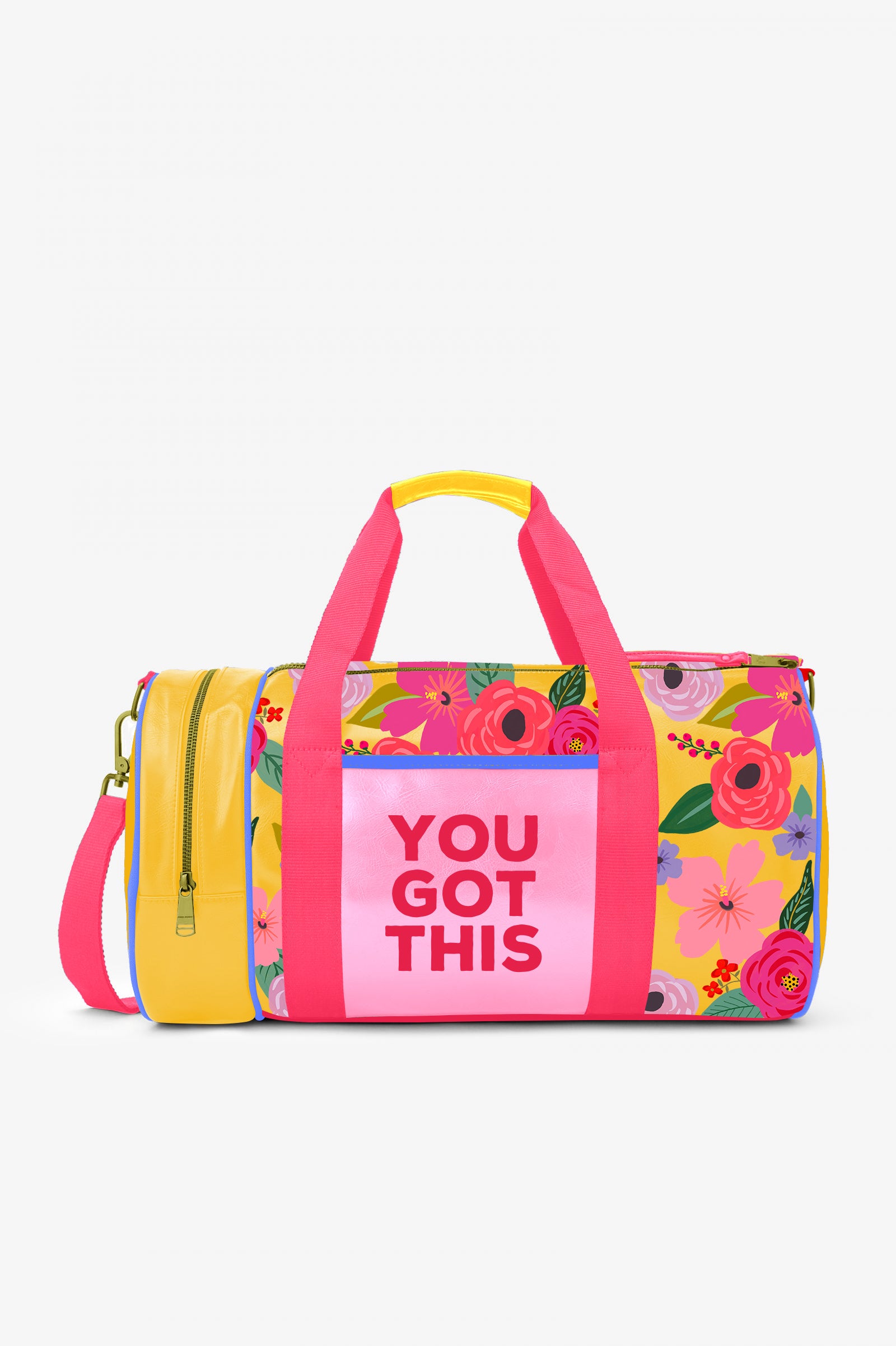 You Got This Floral Gym Barrel Bag