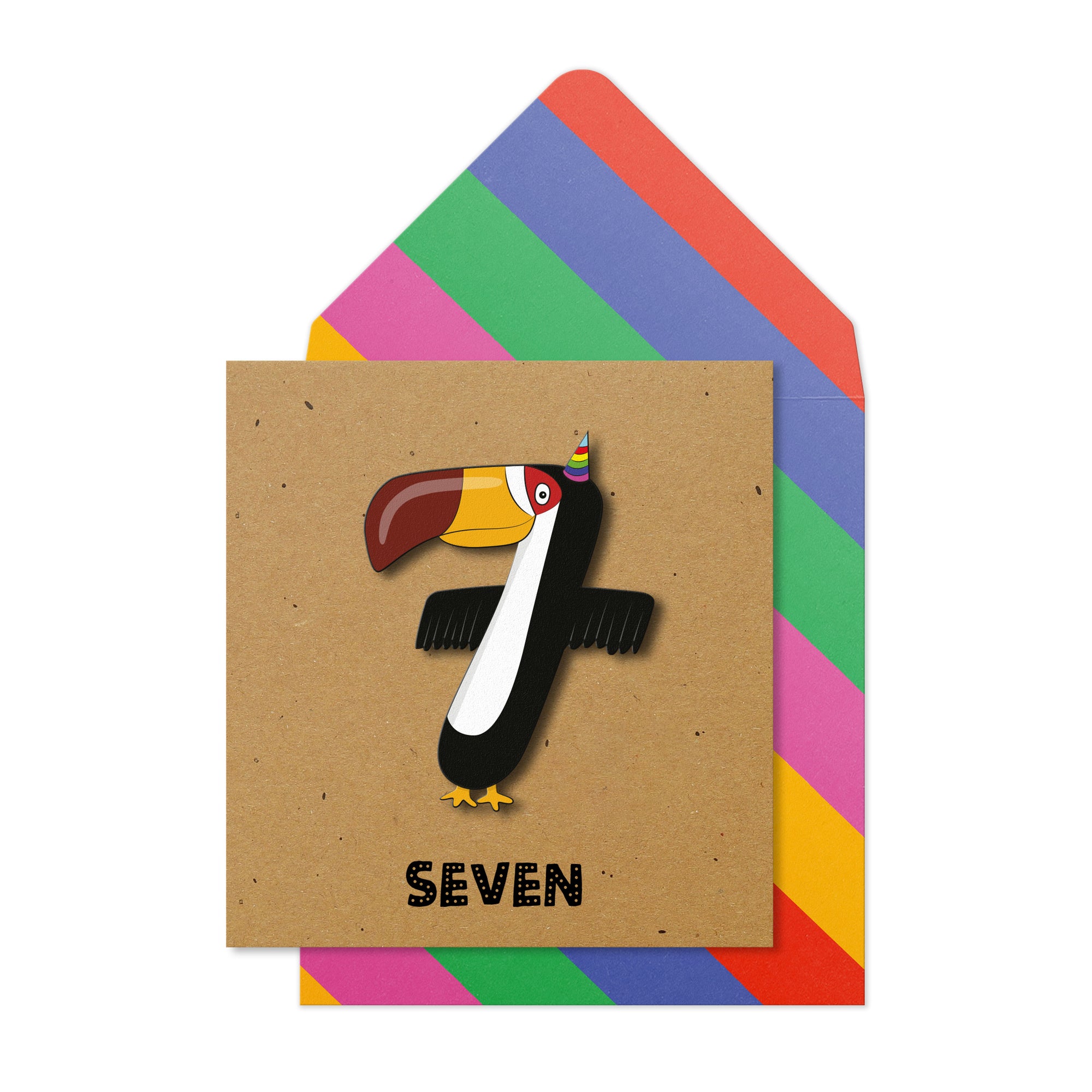 Happy 7th Birthday, Toucan Kids Handmade Greeting Card