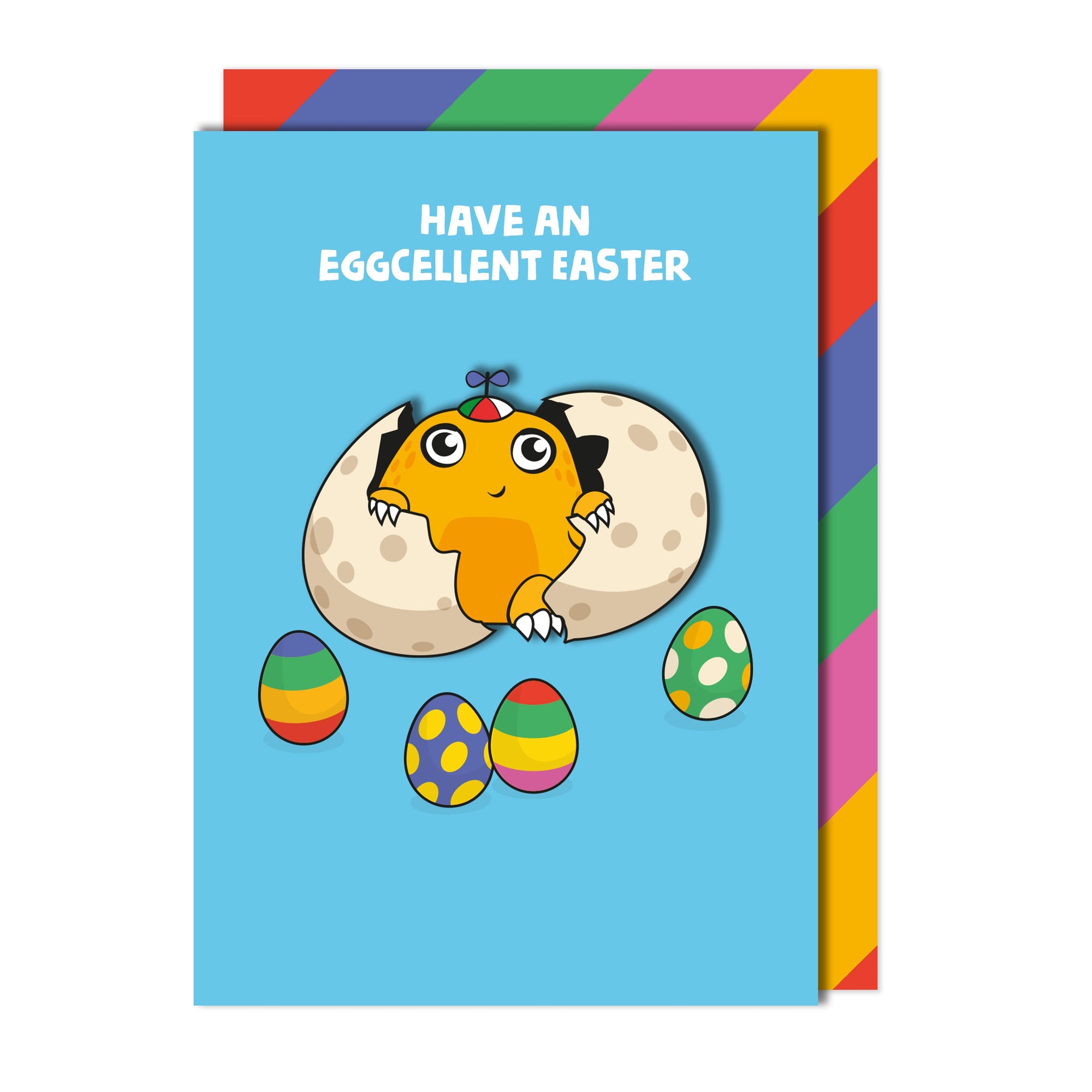 Have An Eggcelent Easter Blue Greeting Card