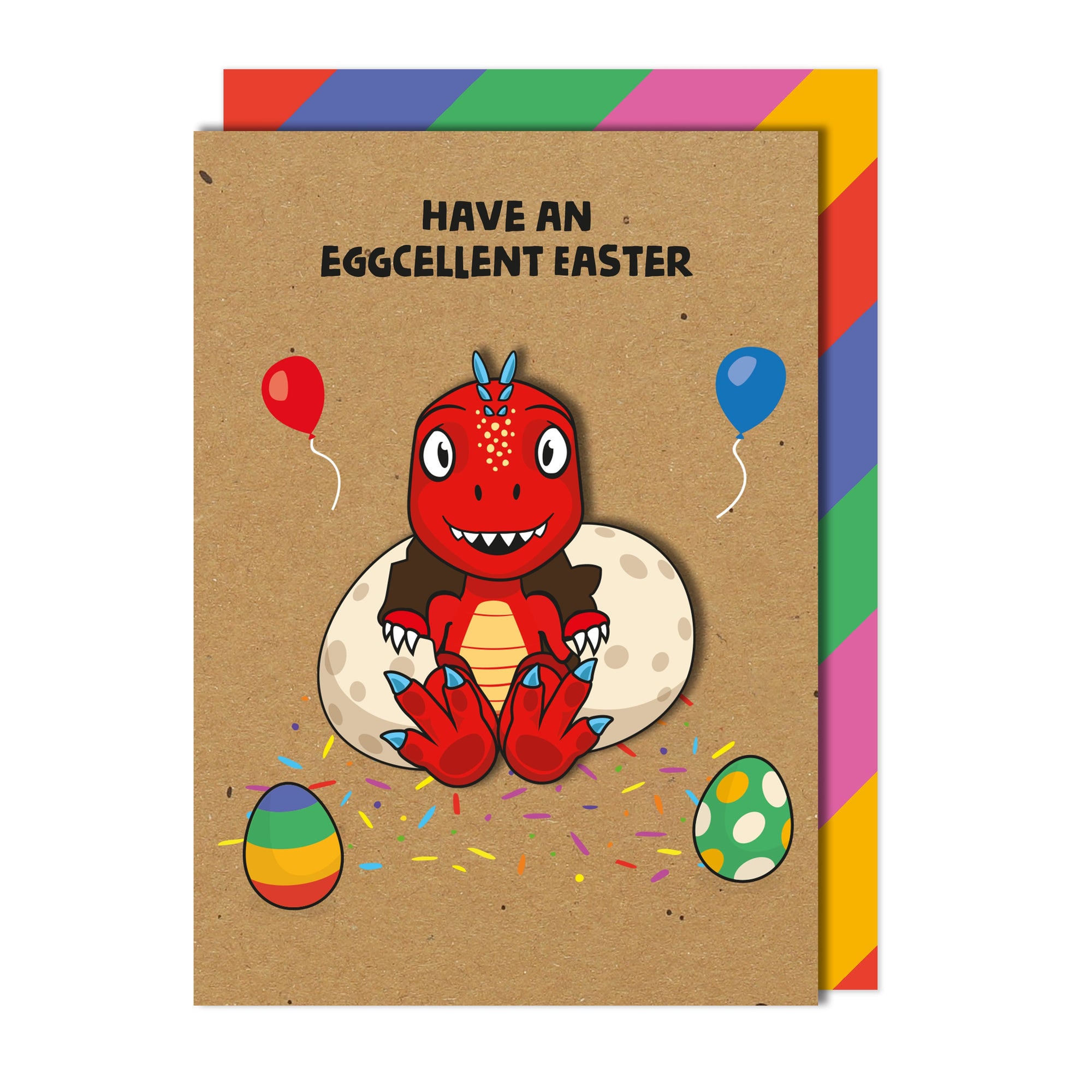 Have An Eggcelent Easter Red Dino Greeting Card