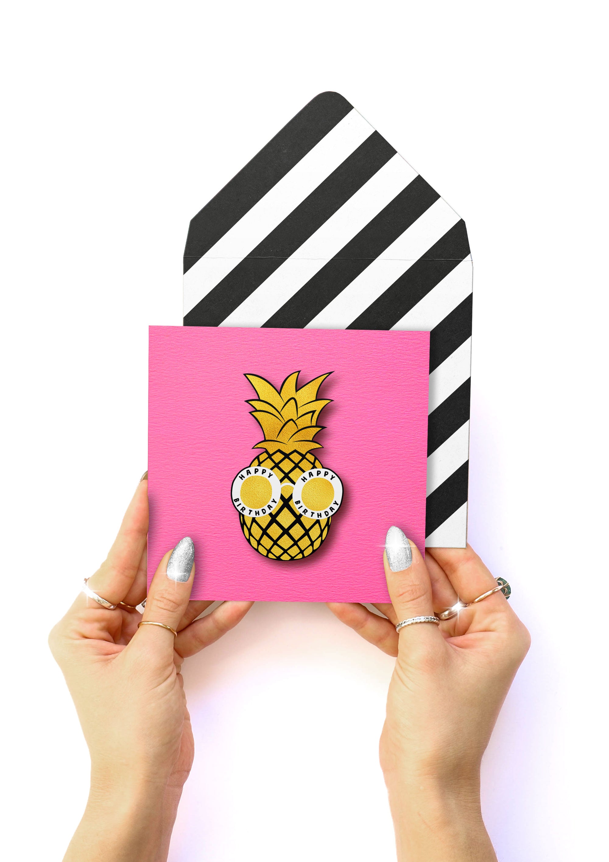 Happy Birthday Pineapple, Handmade Greeting Card