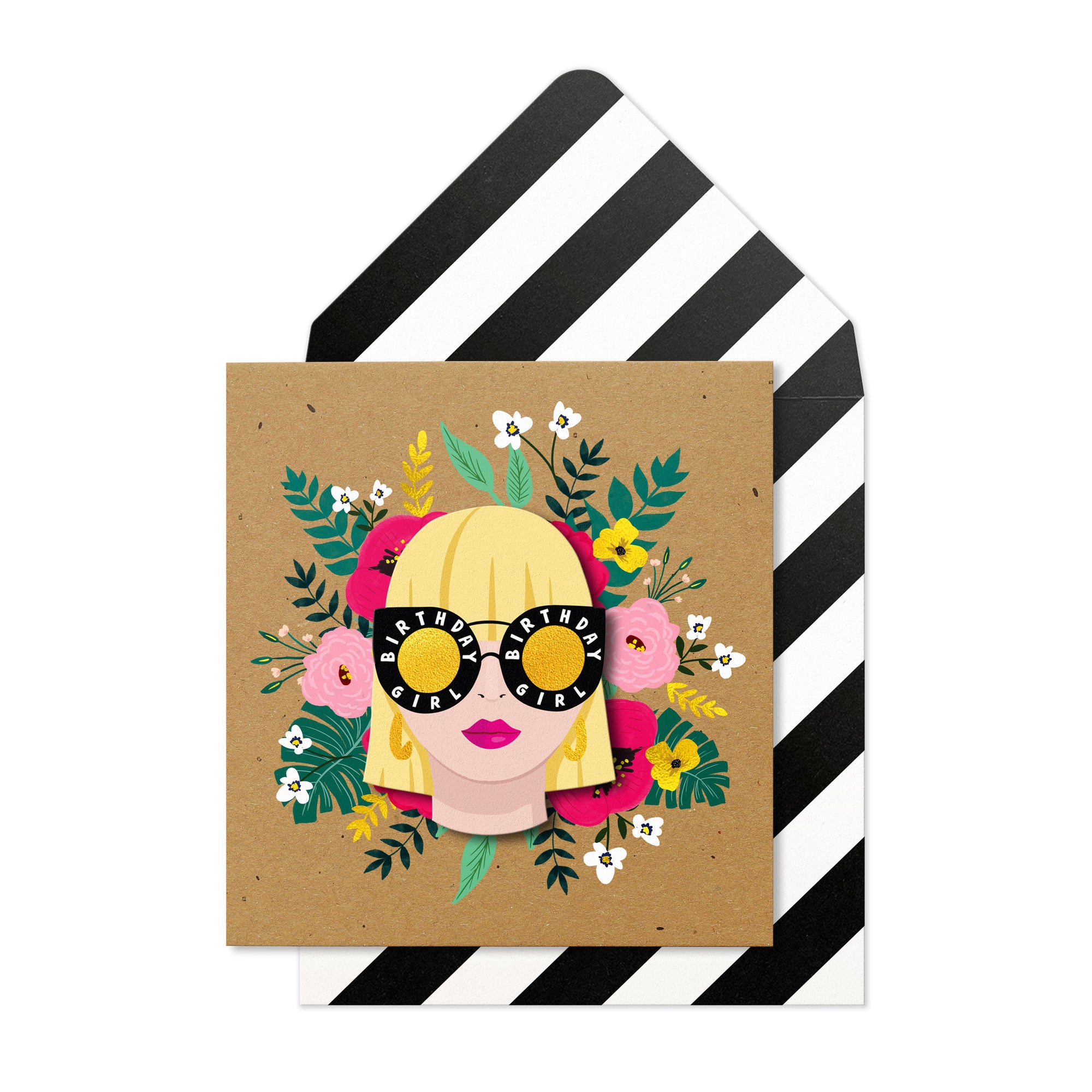 Blonde Birthday Girl, Handmade Greeting Card