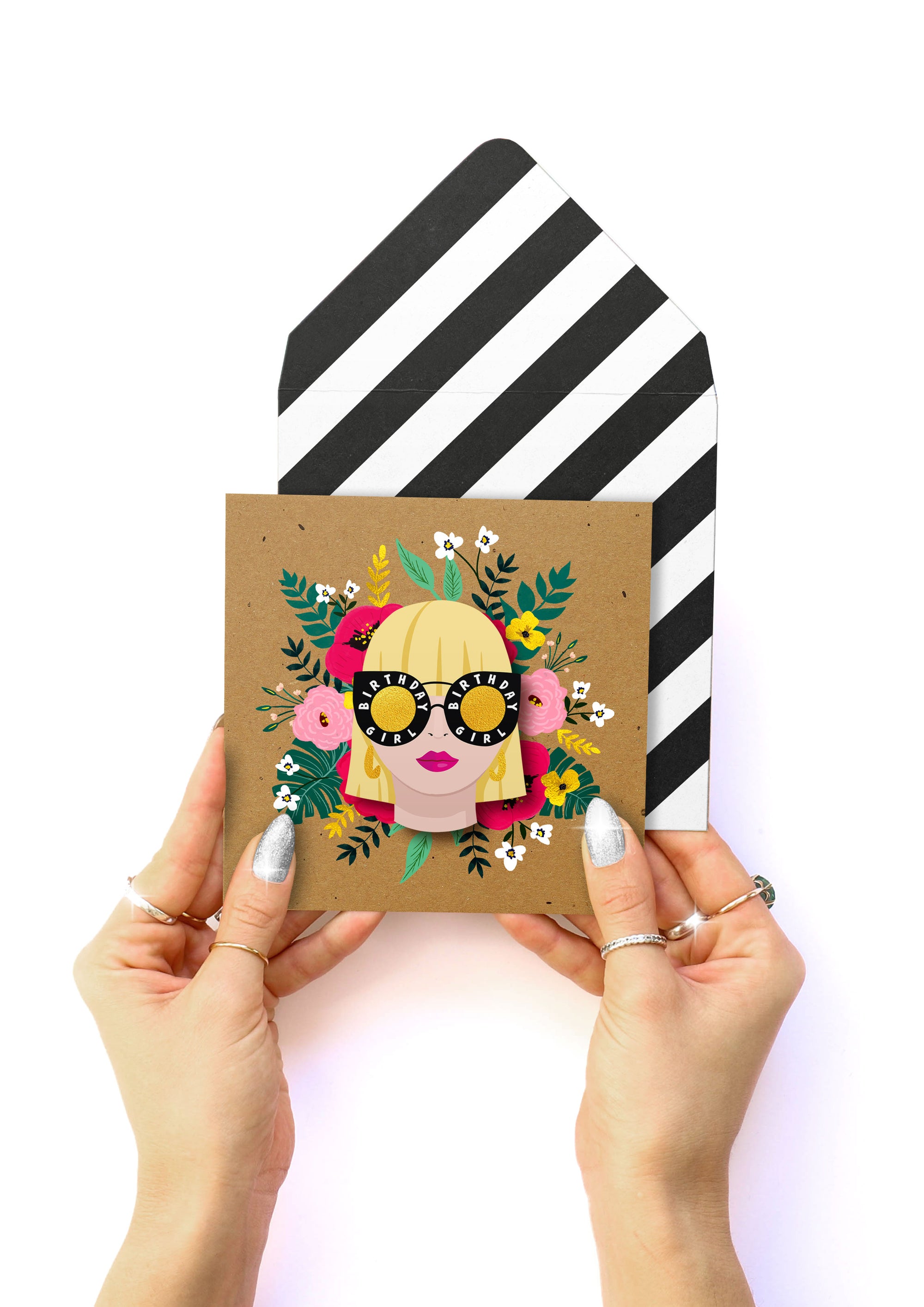 Blonde Birthday Girl, Handmade Greeting Card