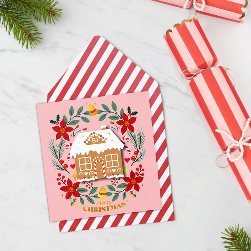 Gingerbread House, Handmade Greeting Card