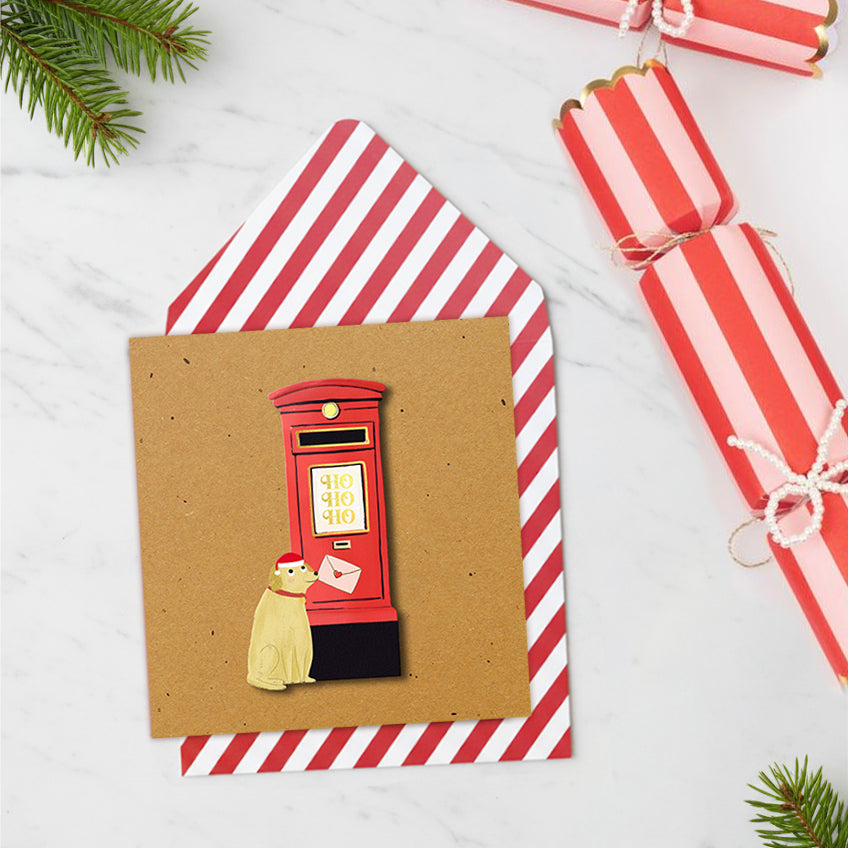 Christmas London Postbox Greeting Card