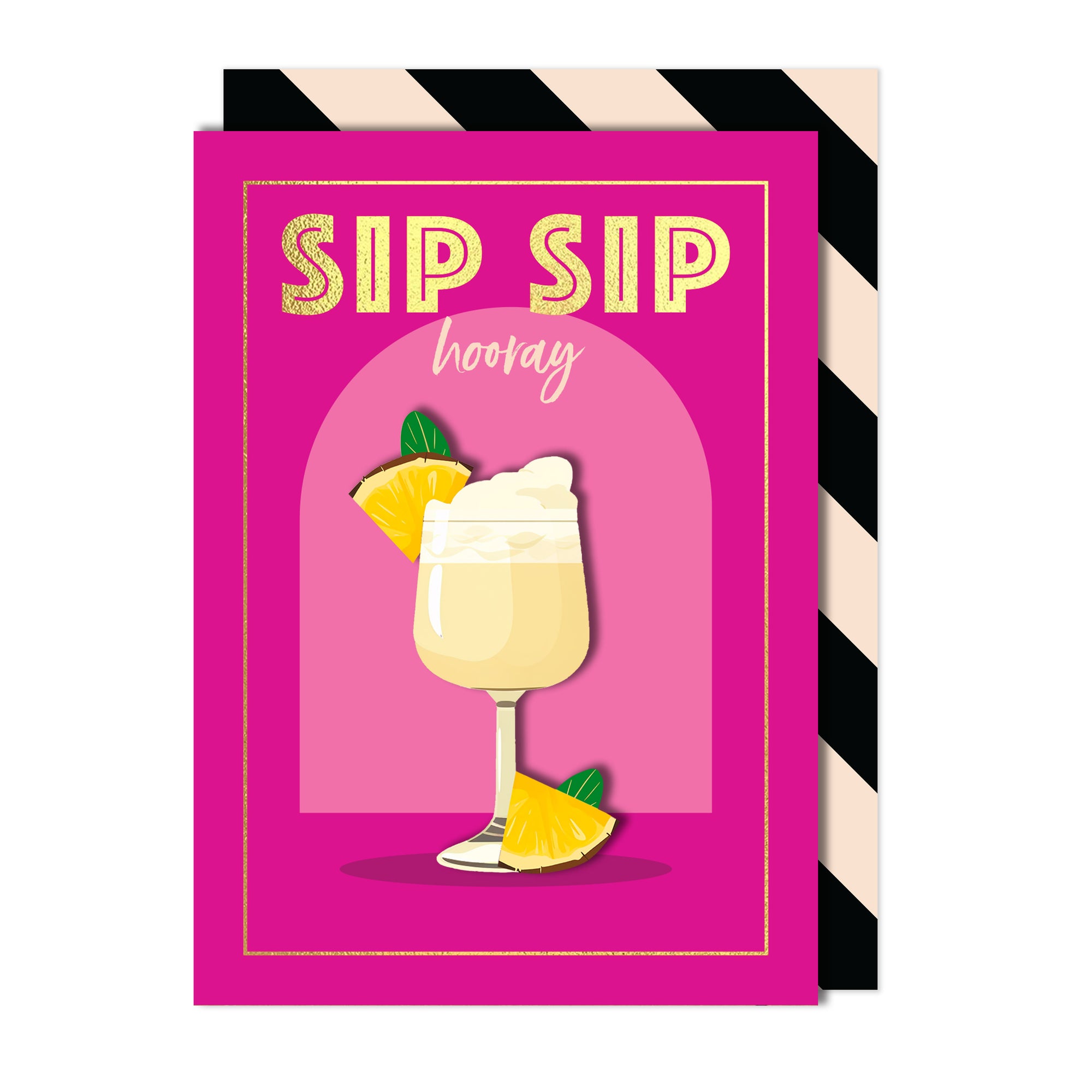 Sip Sip, Pina Colada Cocktail Greeting Card