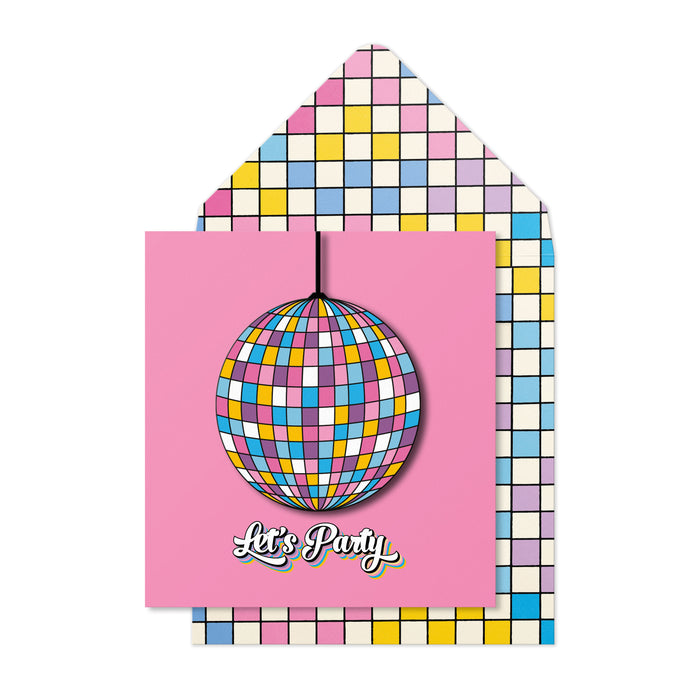 Let's Party Disco Ball Greeting Card