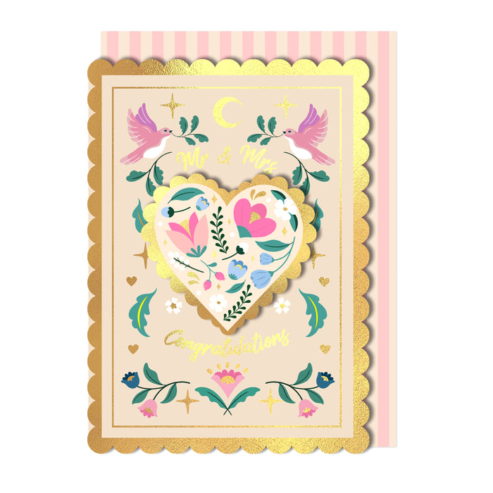 Mr & Mrs, Congratulations Greeting Card