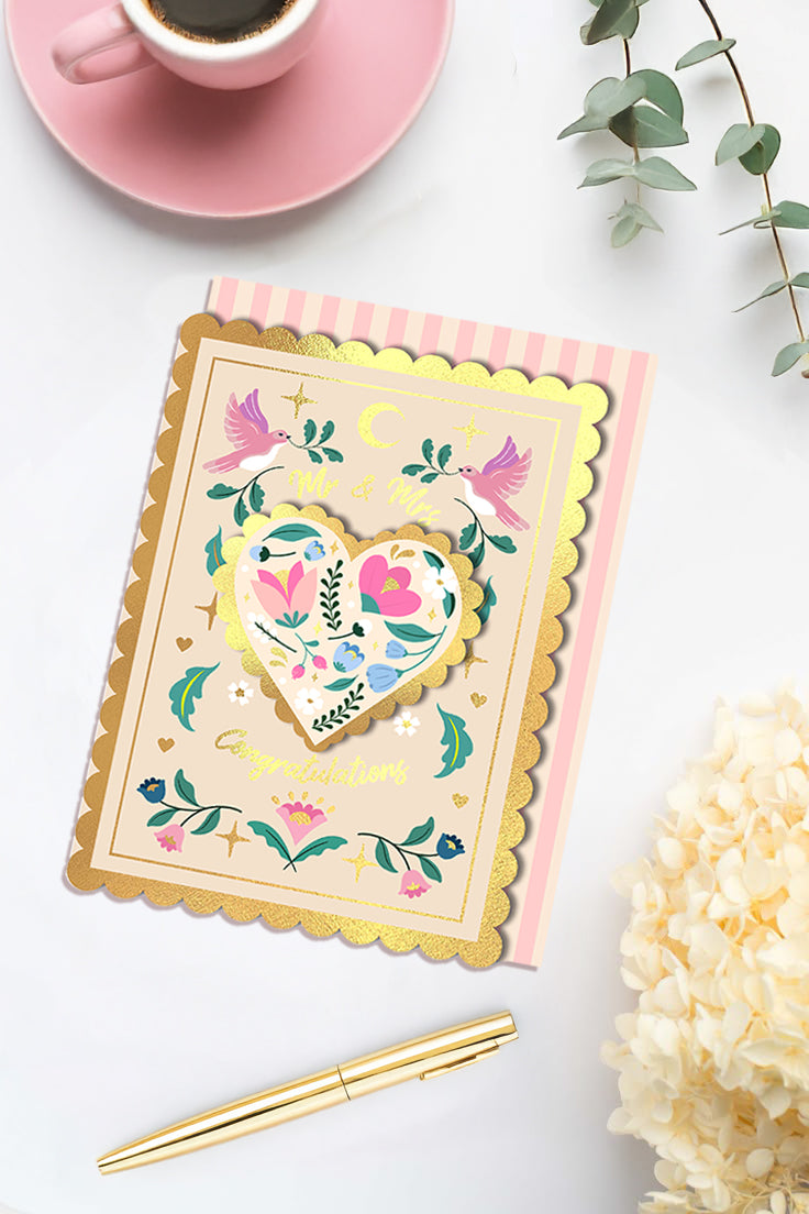 Mr & Mrs, Congratulations Greeting Card