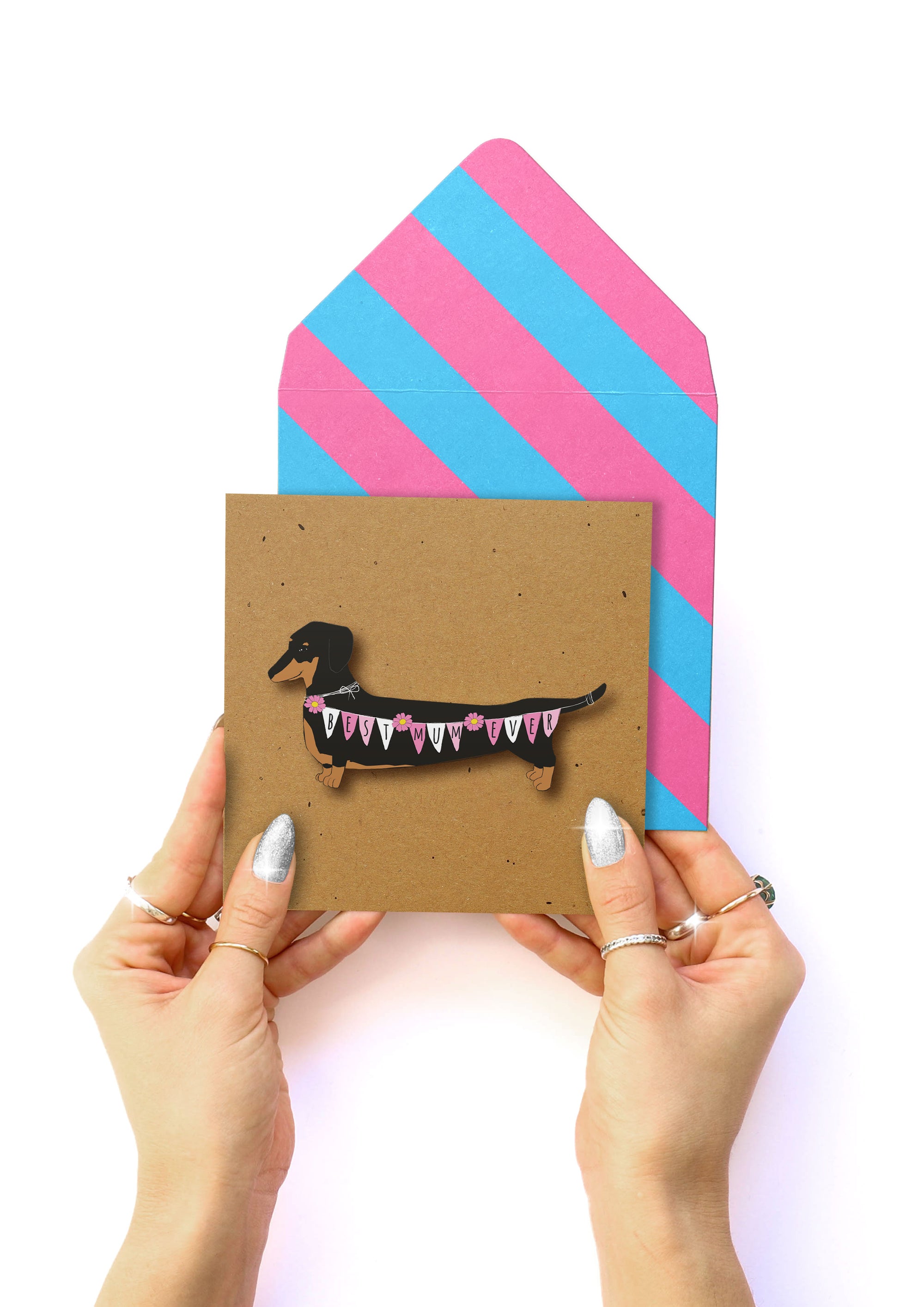 Best Mum Dachshund, Handmade Greeting Card