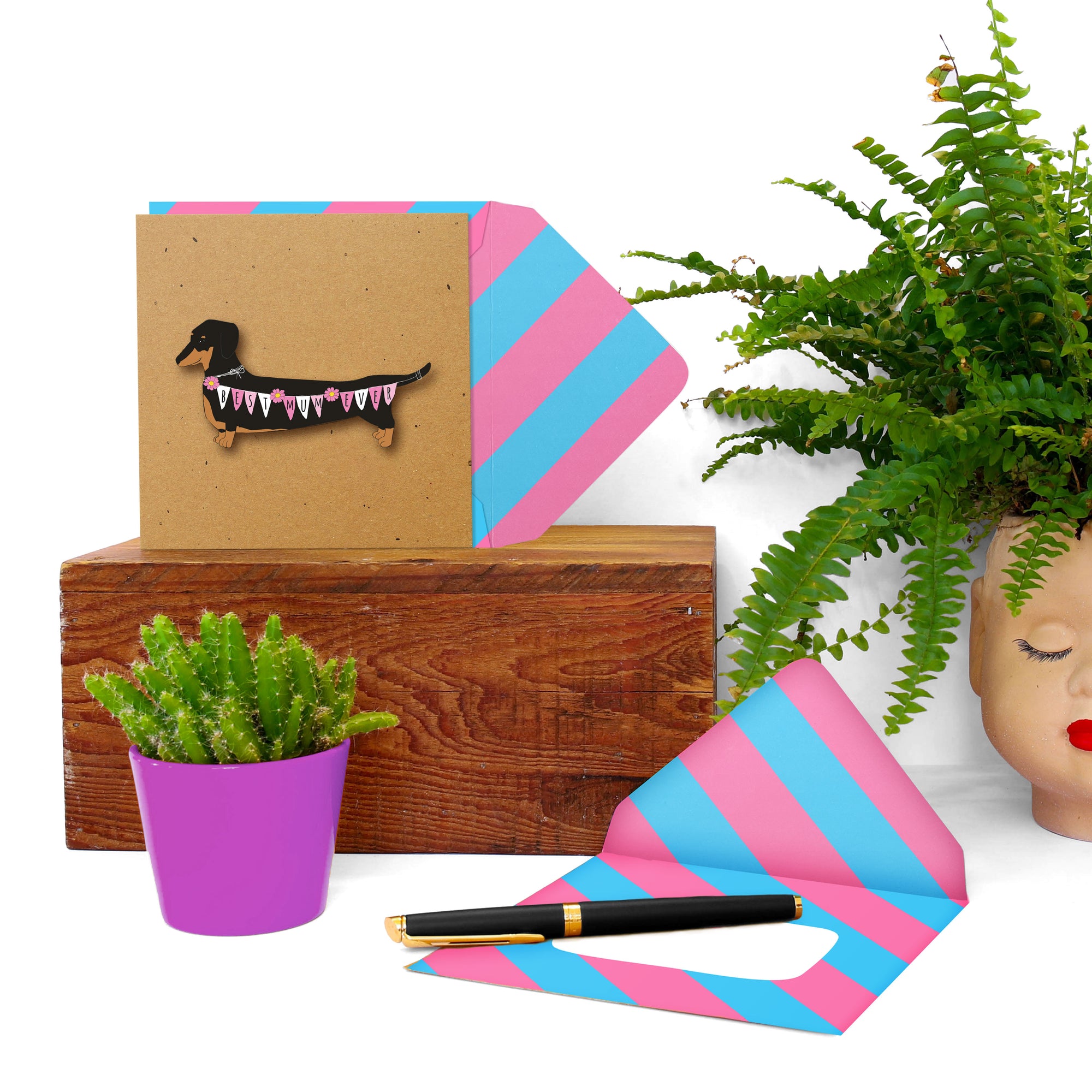 Best Mum Dachshund, Handmade Greeting Card