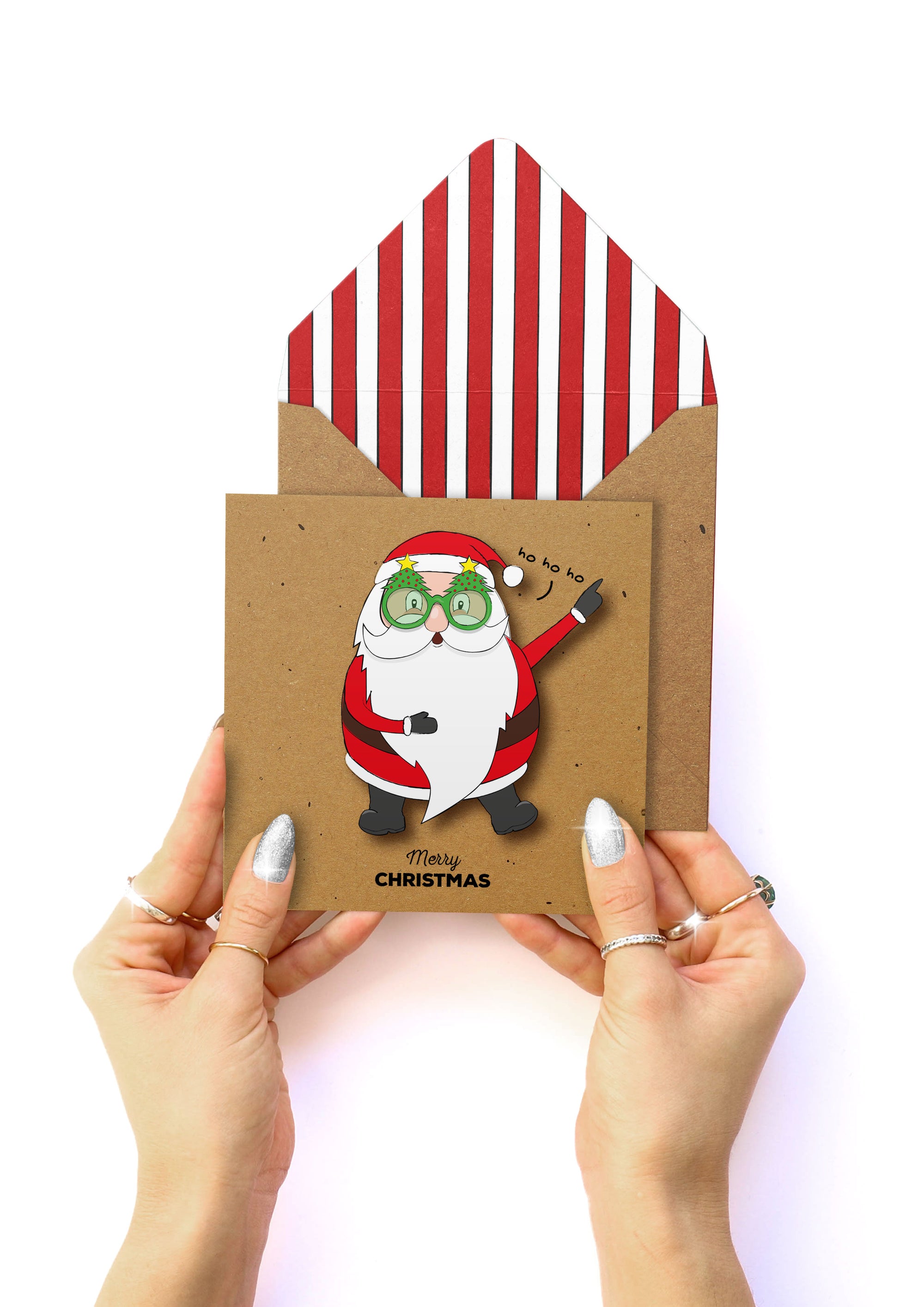 Groovey Santa, Christmas Handmade Greeting Card