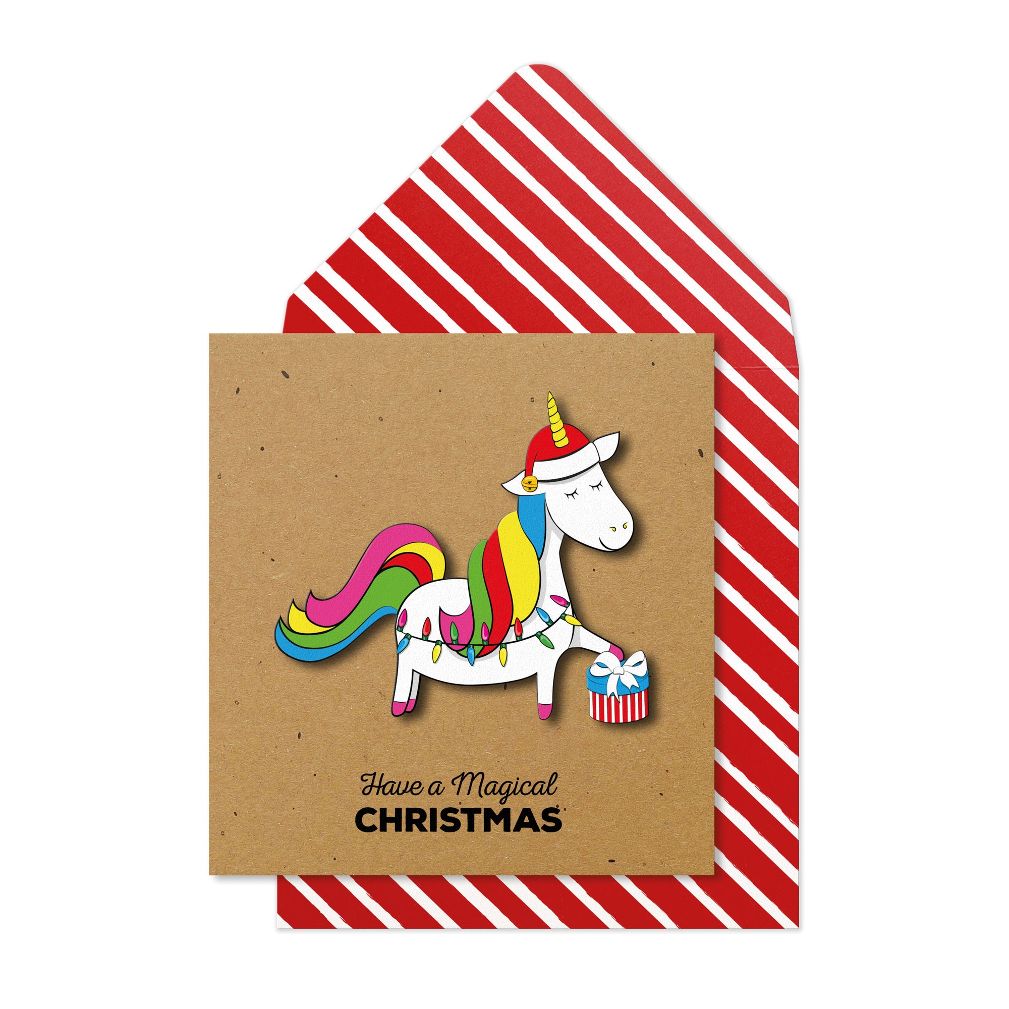 Have a Magical Christmas Unicorn, Kids Christmas Handmade Greeting Card