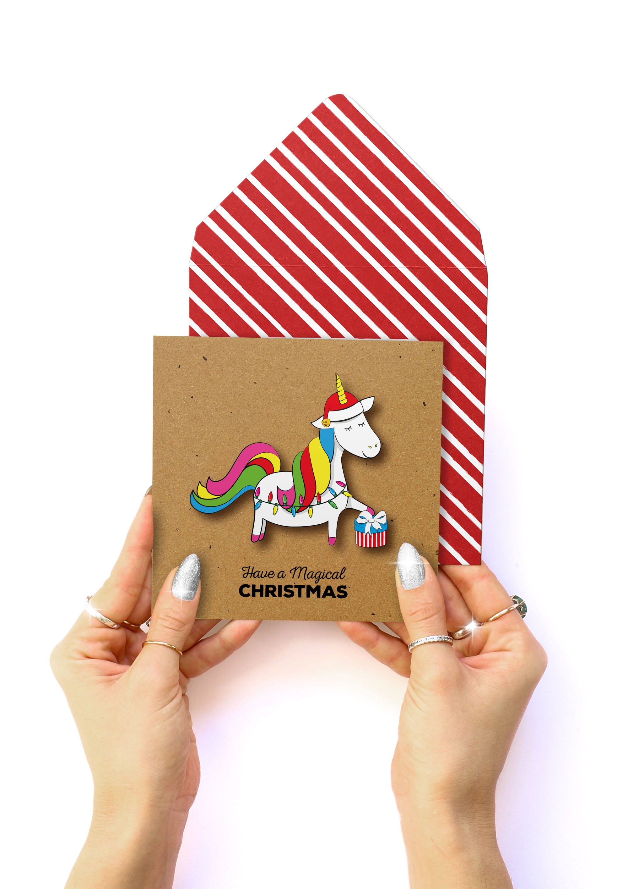 Have a Magical Christmas Unicorn, Kids Christmas Handmade Greeting Card
