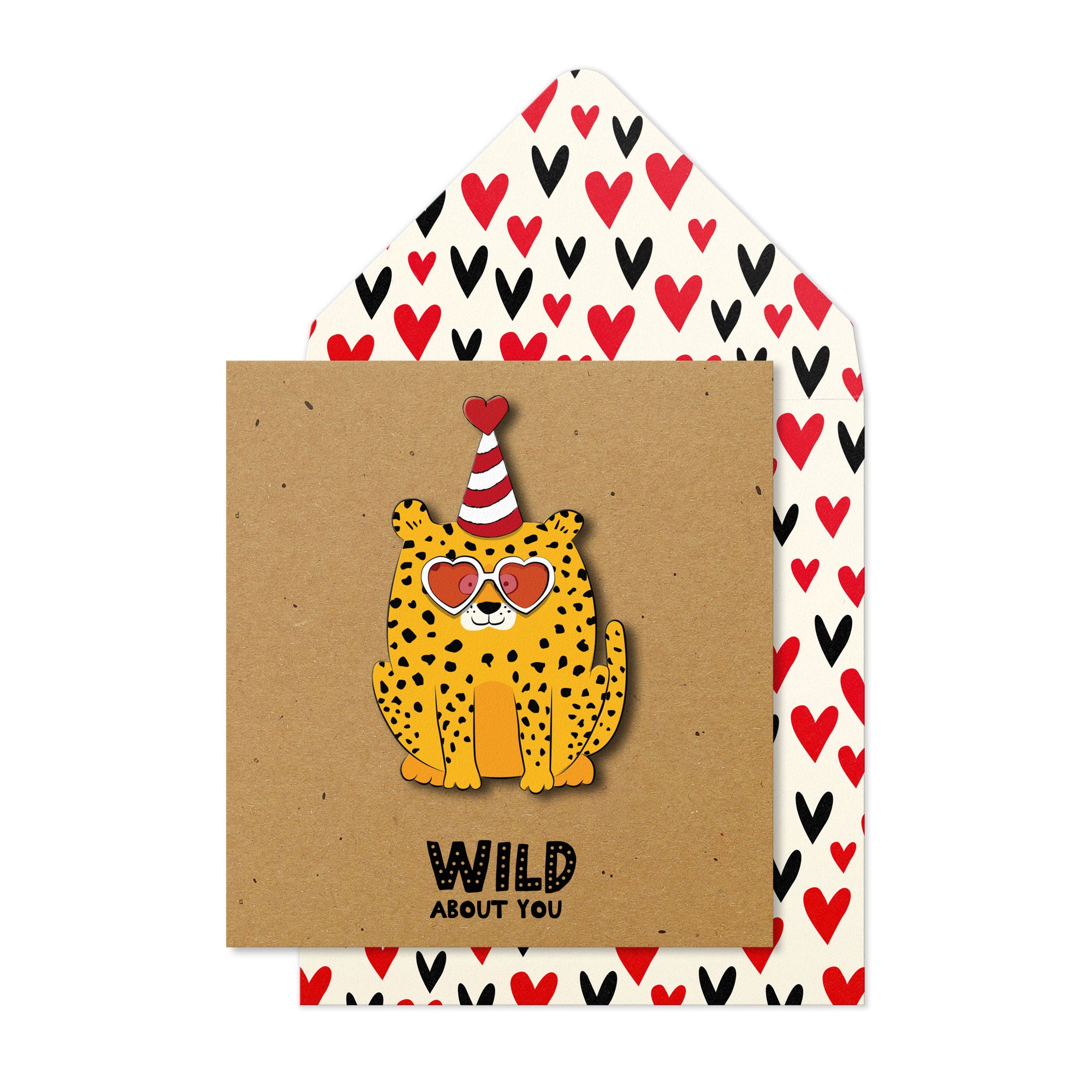 Wild about you, Romantic Handmade Greeting Card
