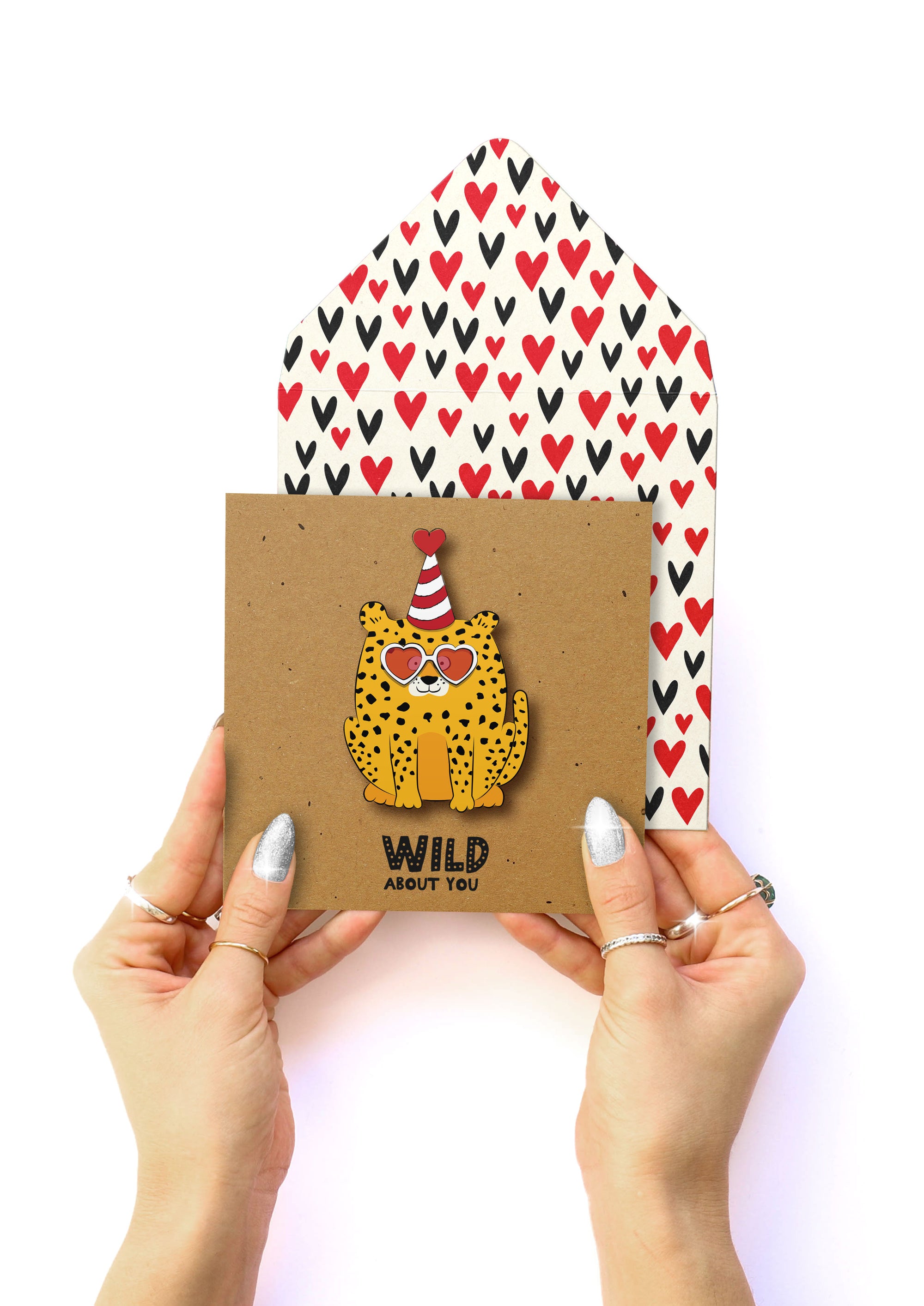 Wild about you, Romantic Handmade Greeting Card
