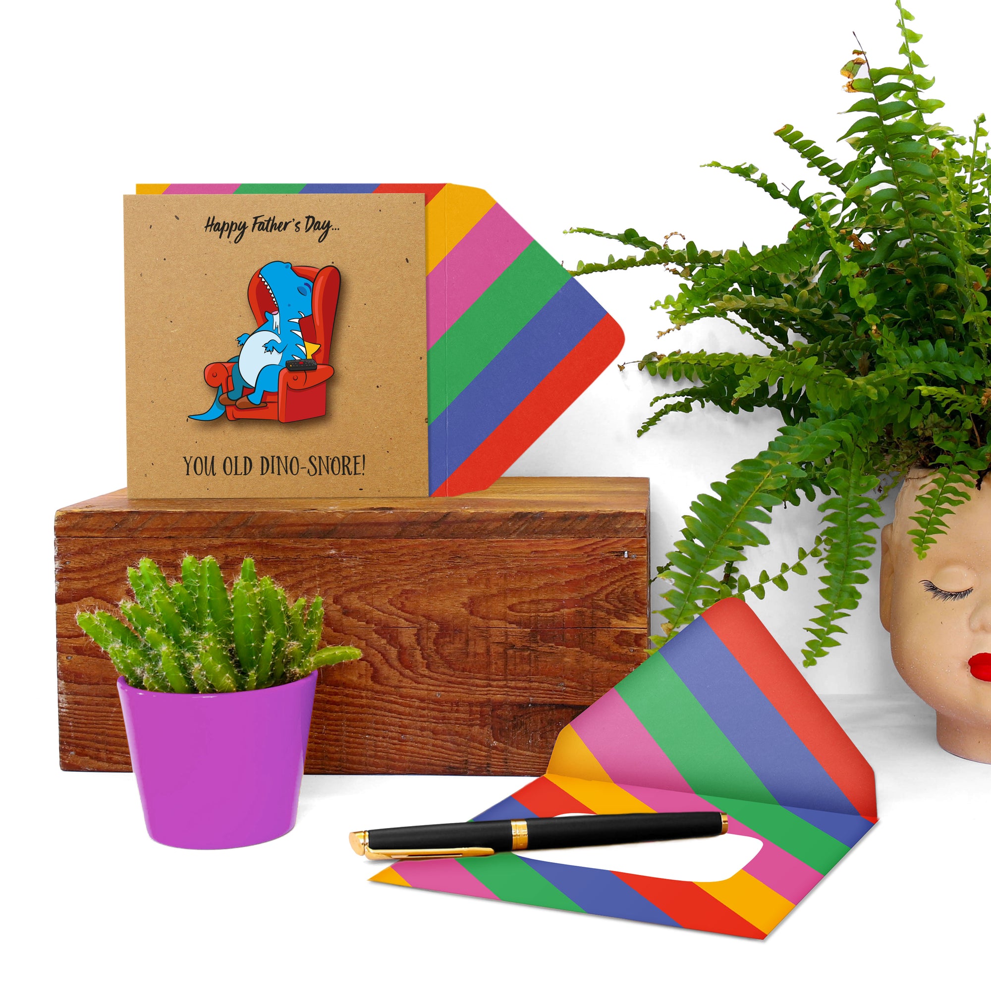 You Old Dino-Snore! Fathers Day, Handmade Greeting Card