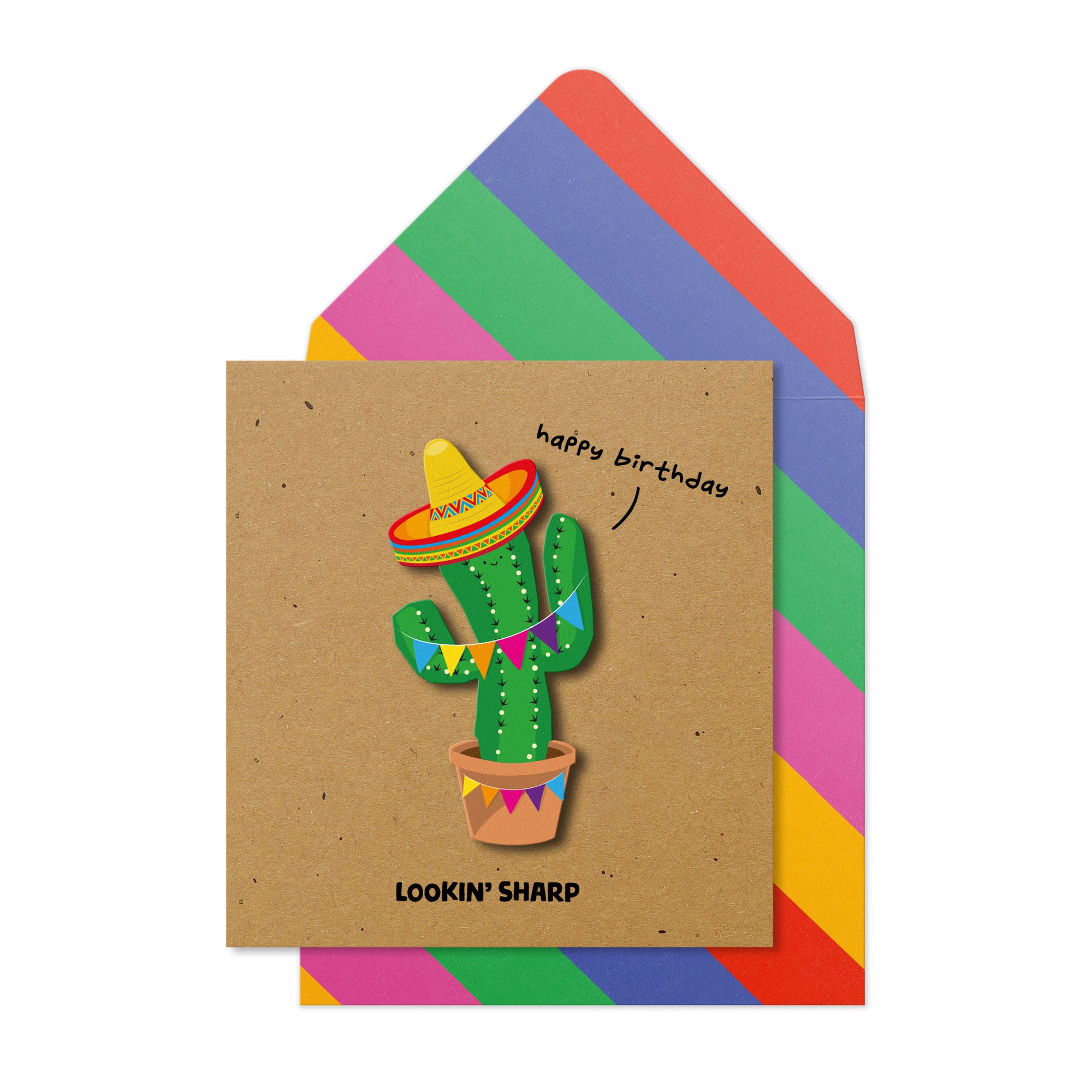 Happy Birthday Cactus, Handmade Greeting Card