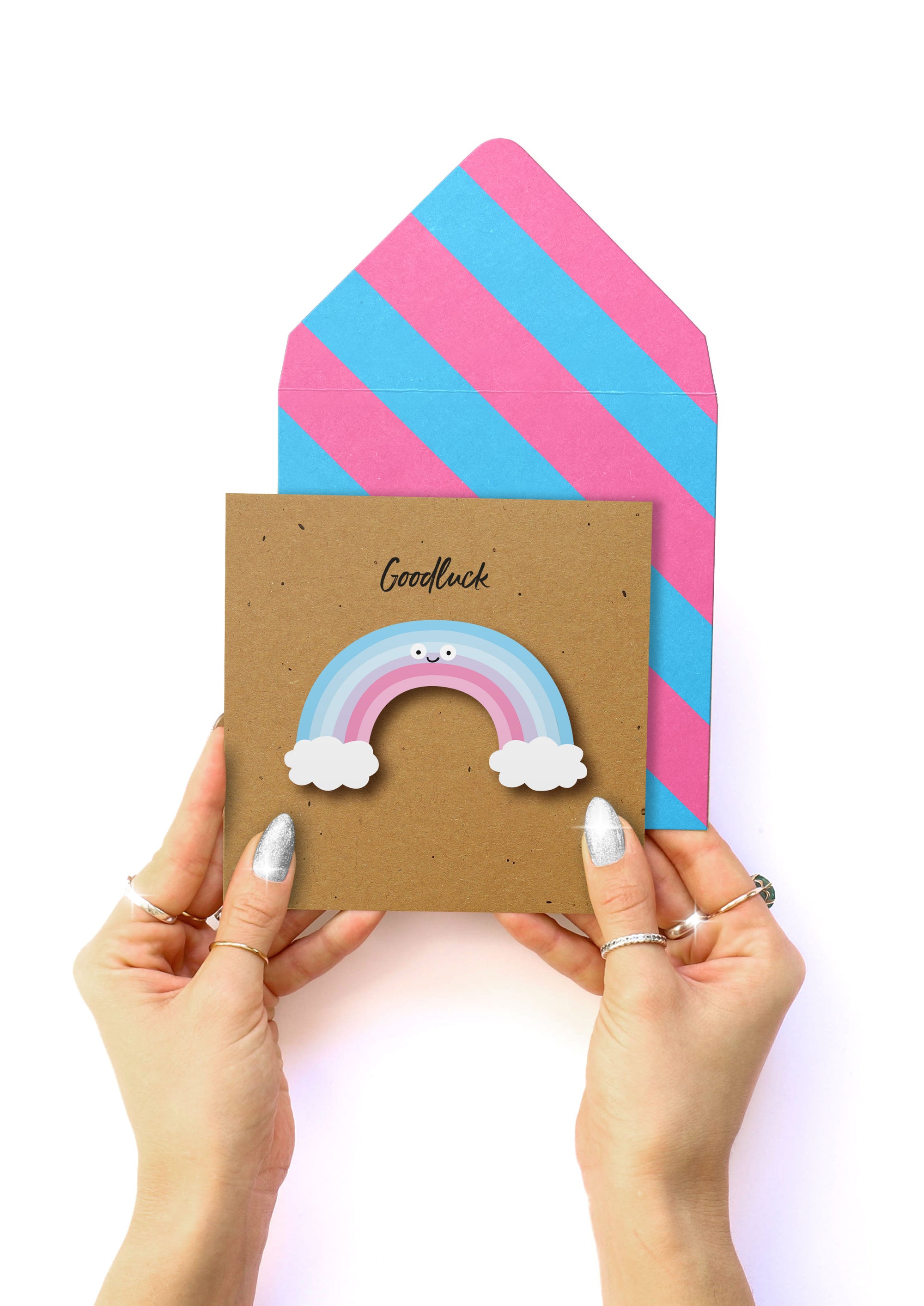 Good Luck Rainbow, Handmade Greeting Card