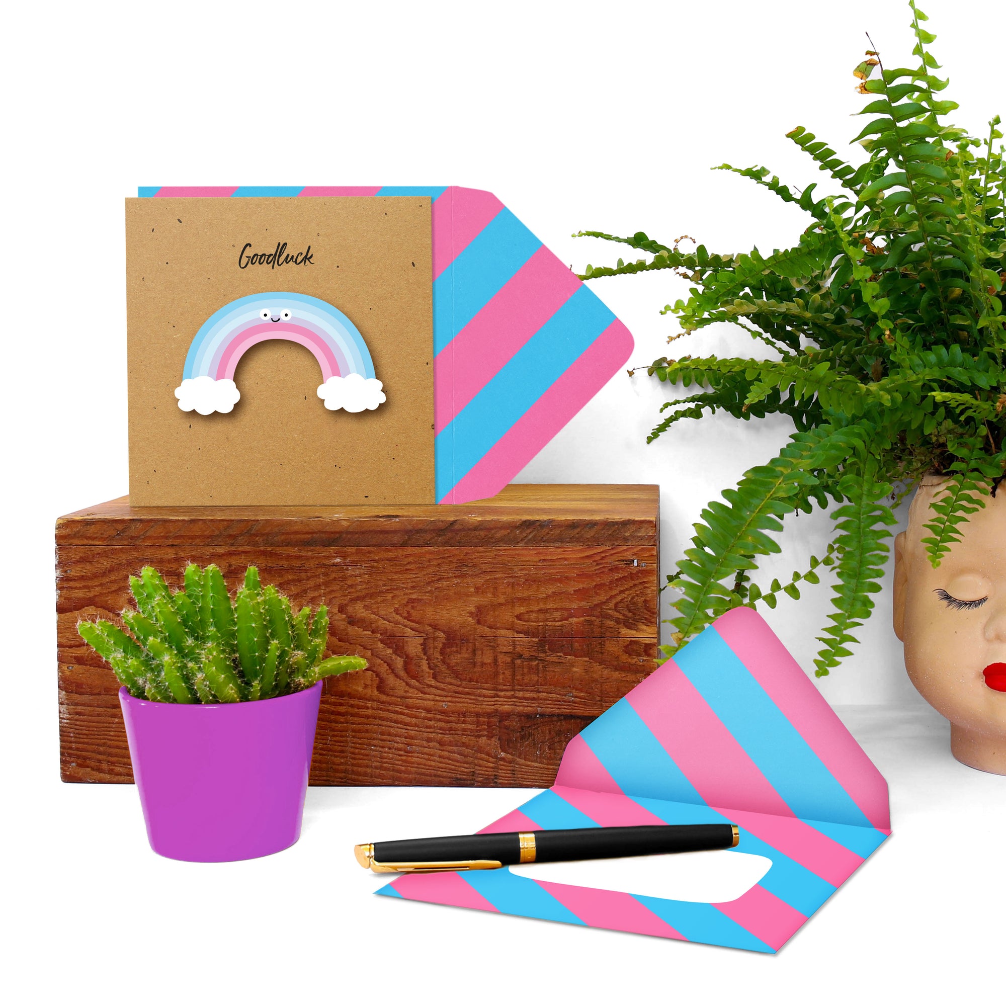 Good Luck Rainbow, Handmade Greeting Card