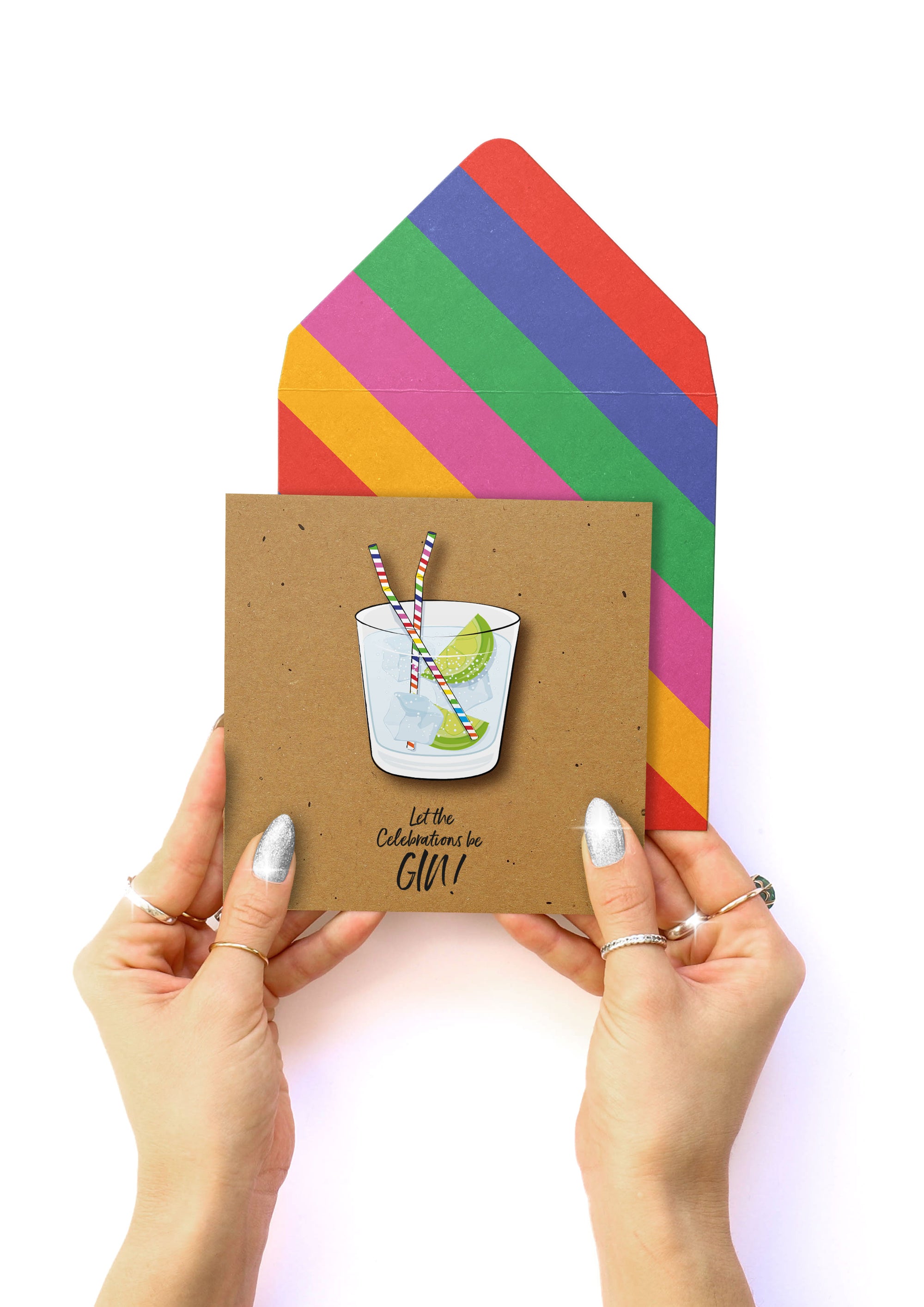 Let the celebrations be-Gin, Handmade Greeting Card