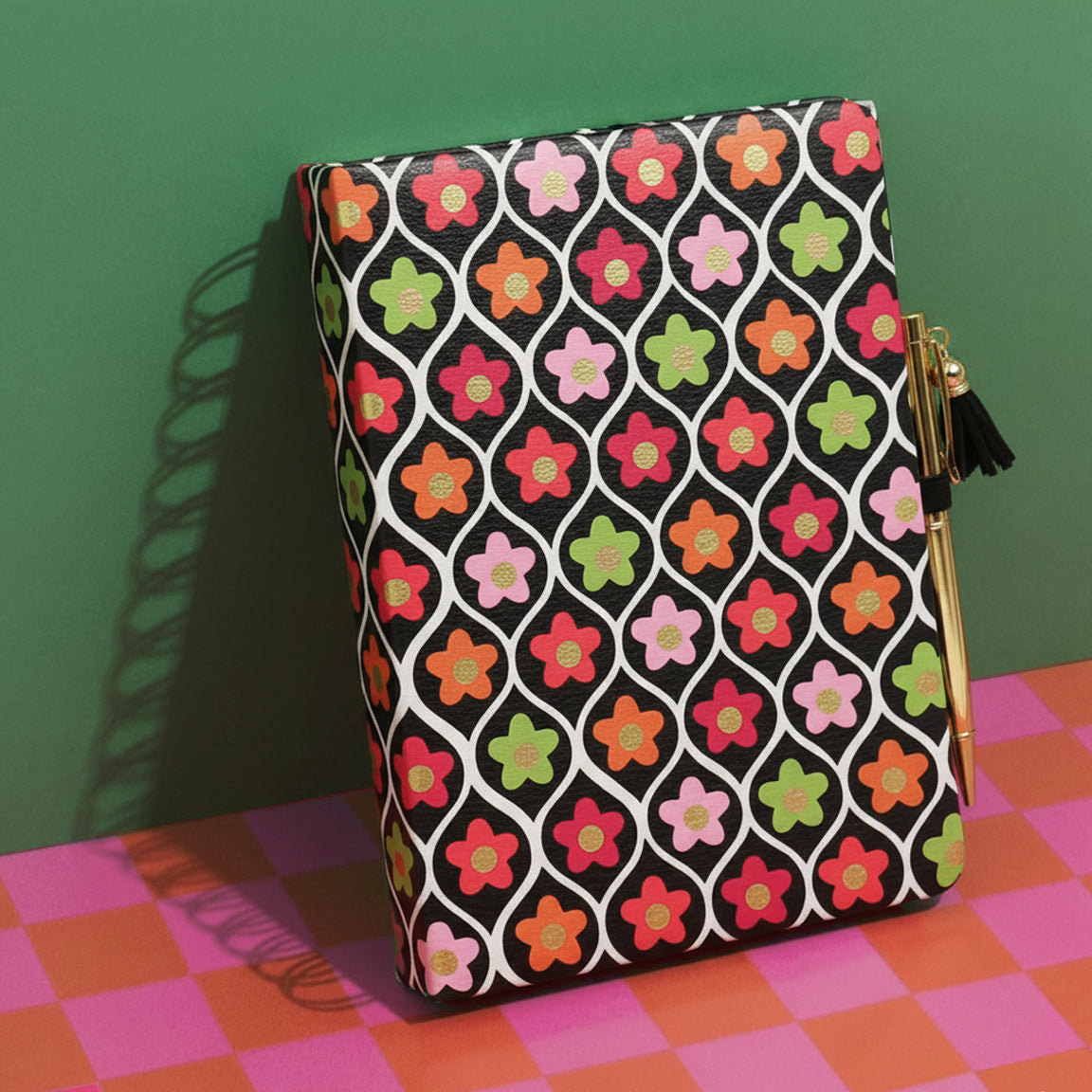 A5 Retro Floral Padded Notebook