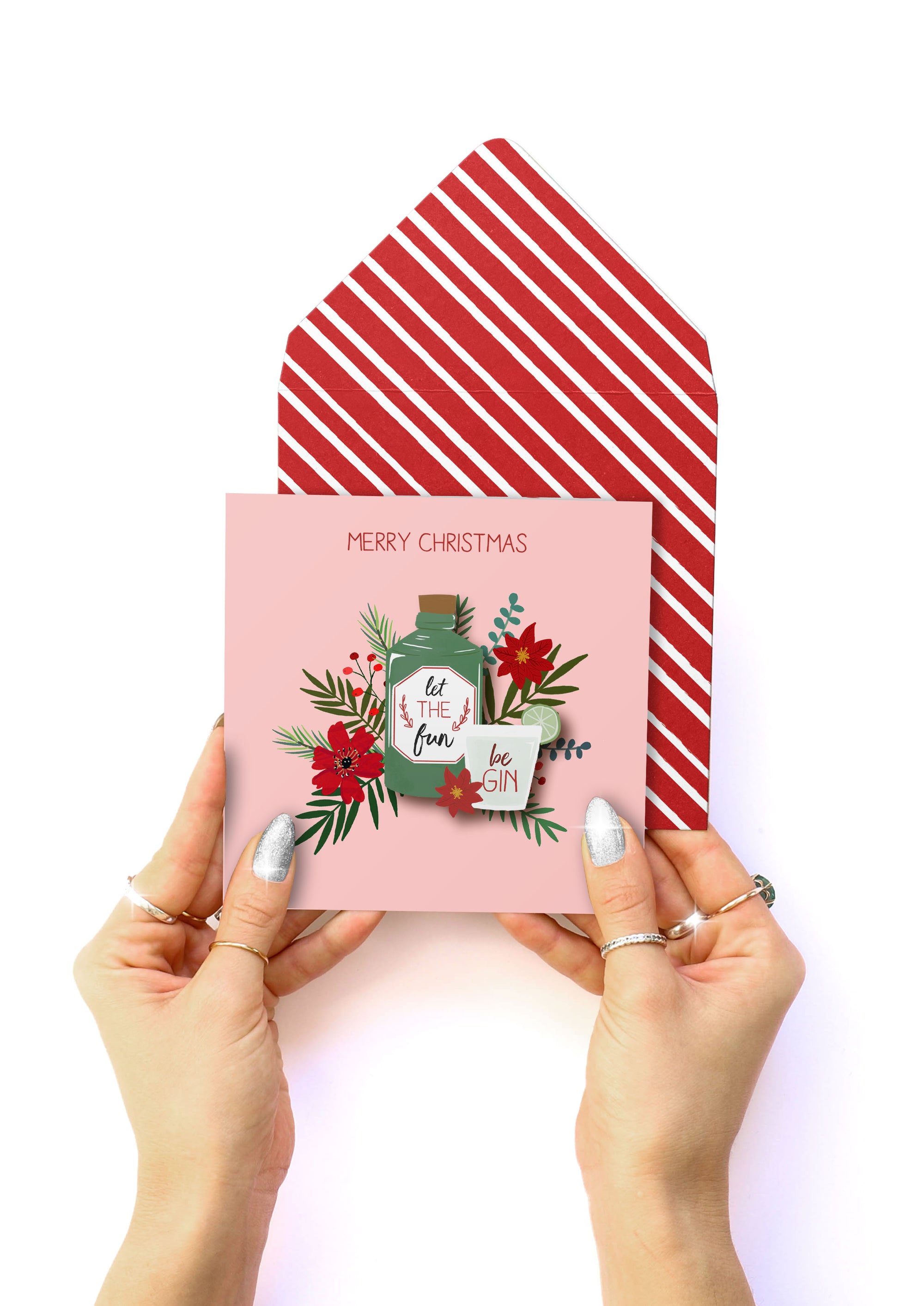 Let the Fun be-GIN, 3D Handmade Greeting Card