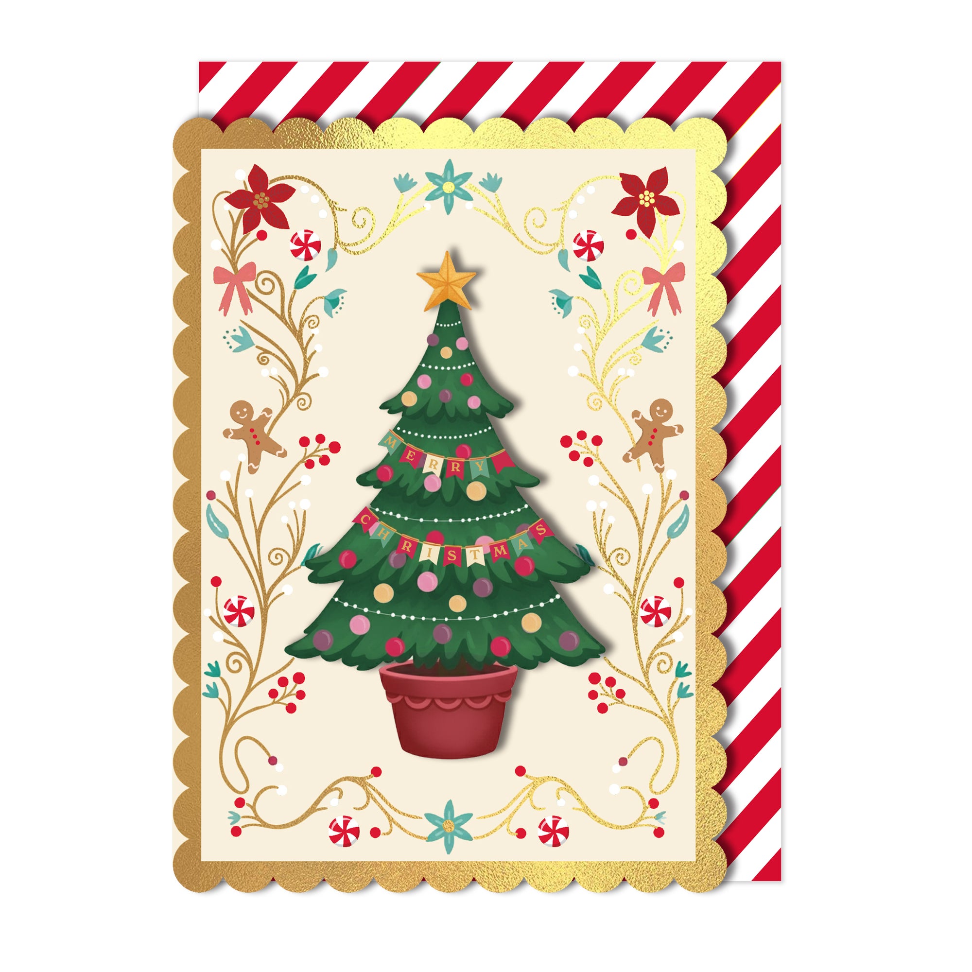 Christmas Tree, Handmade Greeting Card