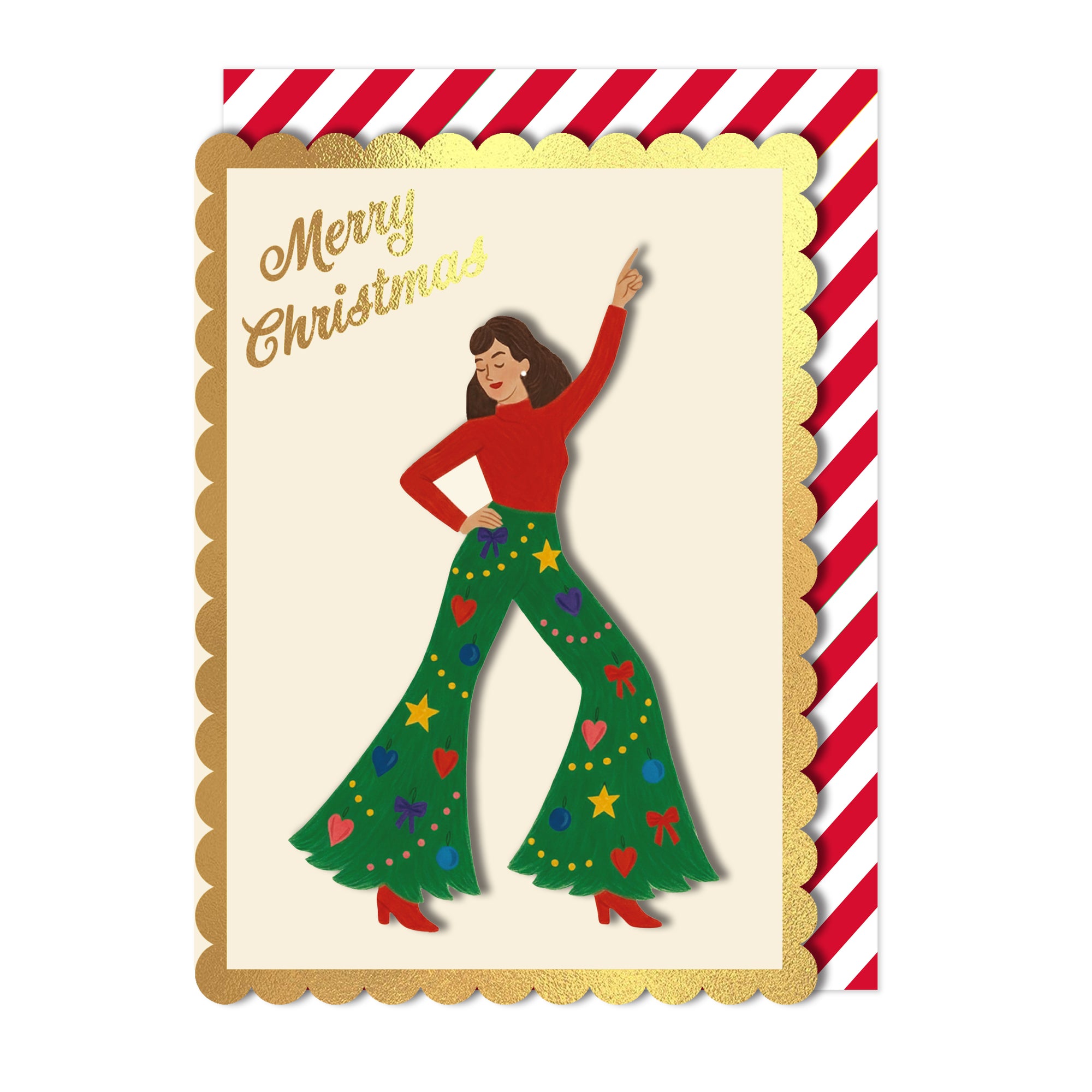 Merry Christmas Fancy Trousers, Handmade Greeting Card