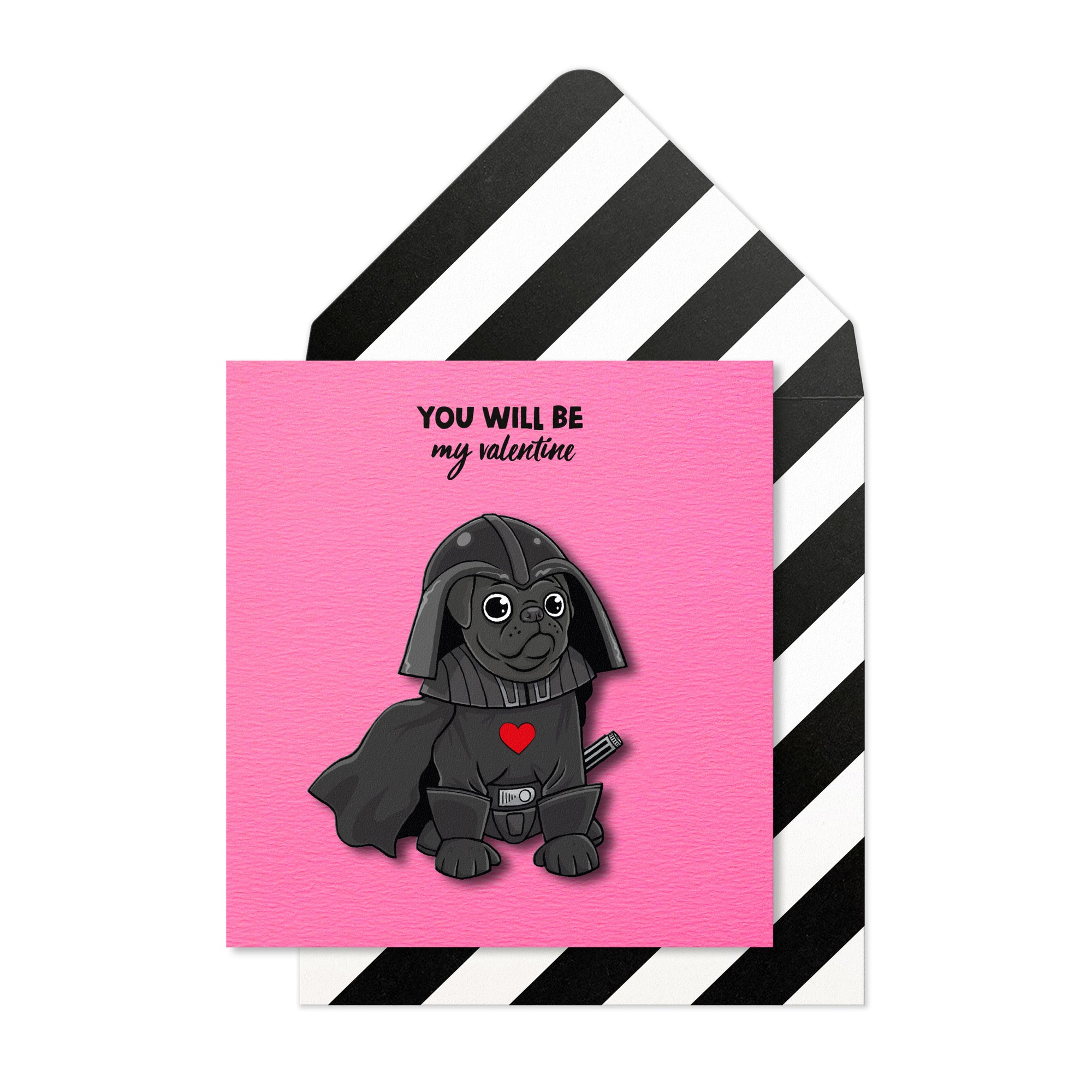 You will be my Valentine, Darth Vadar, Handmade Greeting Card