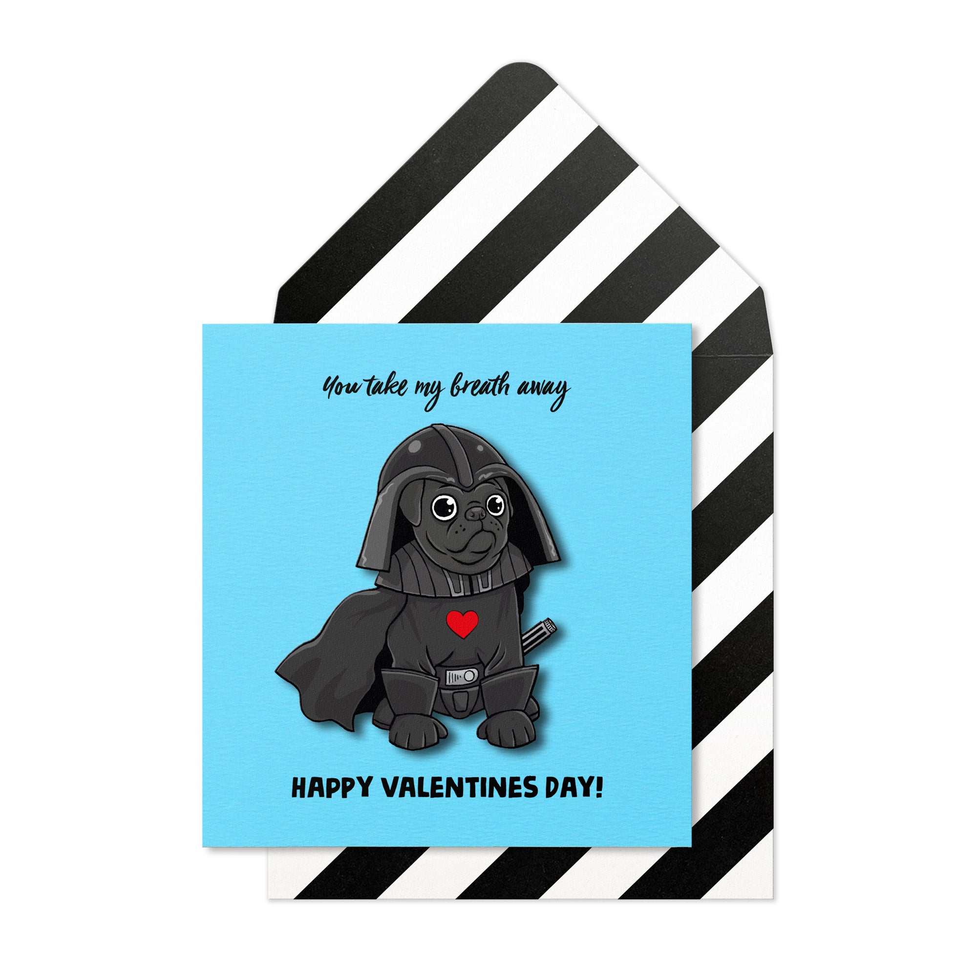 You Take My Breath Away, Valentines Day Darth Vadar, Handmade Greeting Card