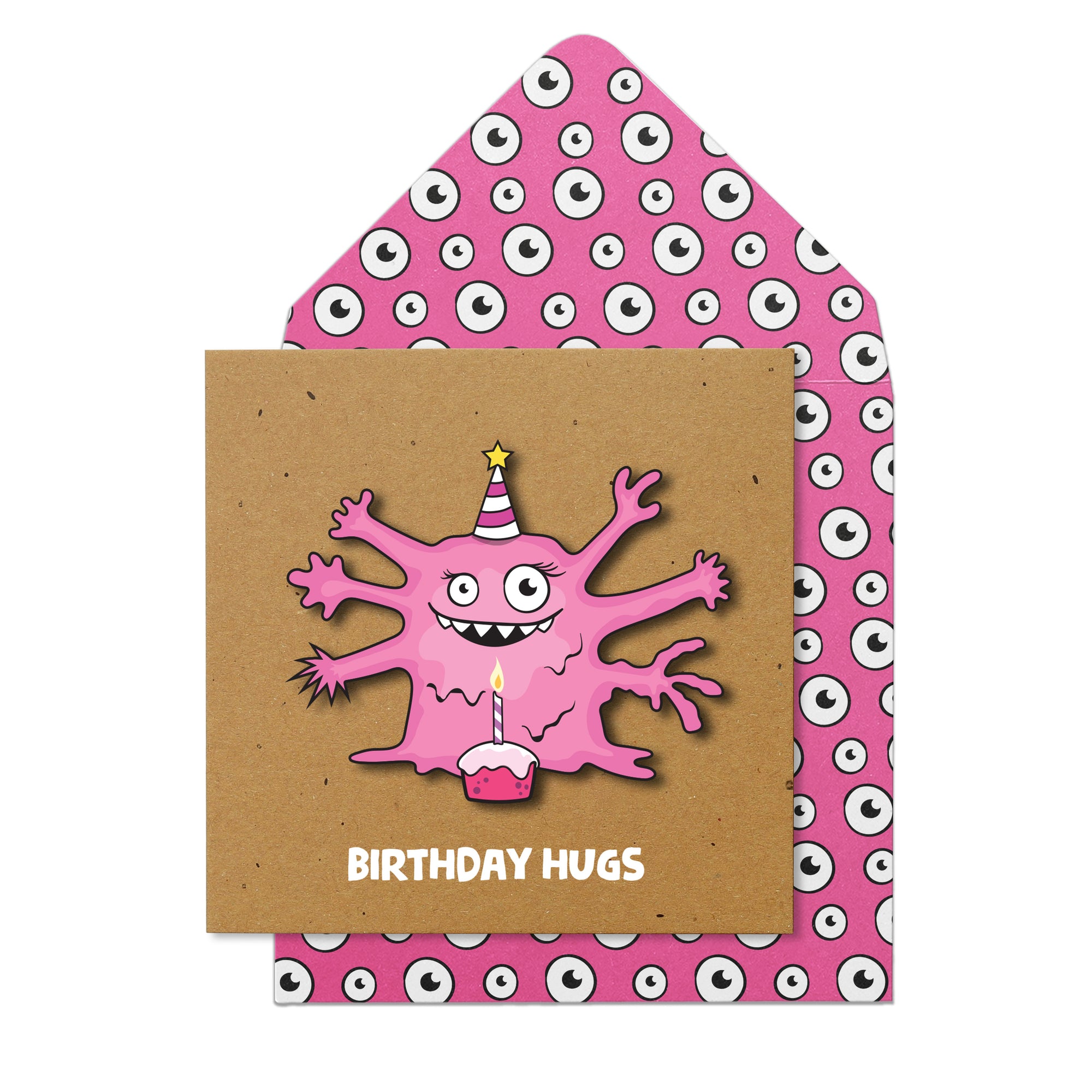 Birthday Hugs' Pink Monster