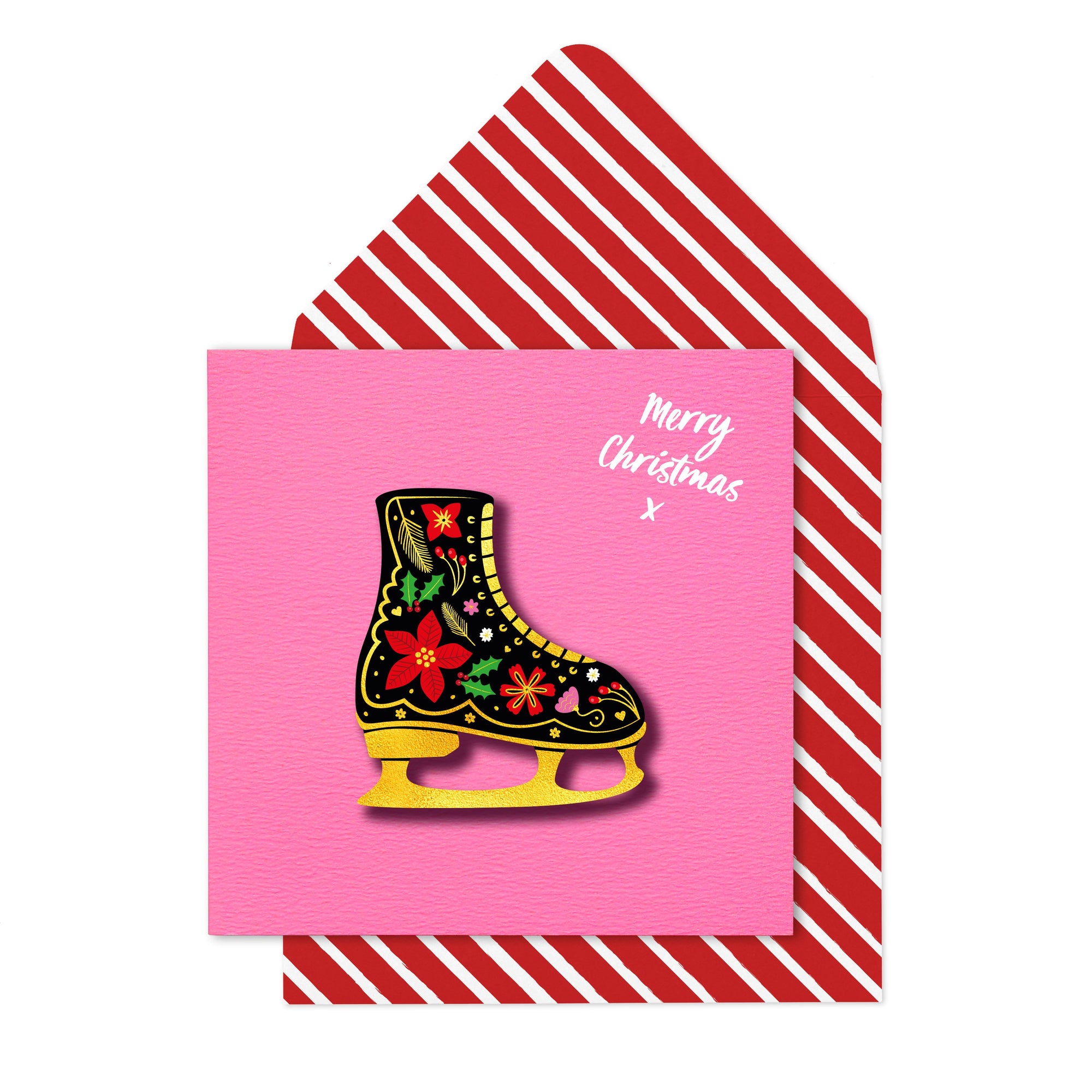 Merry Christmas' Floral Ice Skate - TACHE Trade