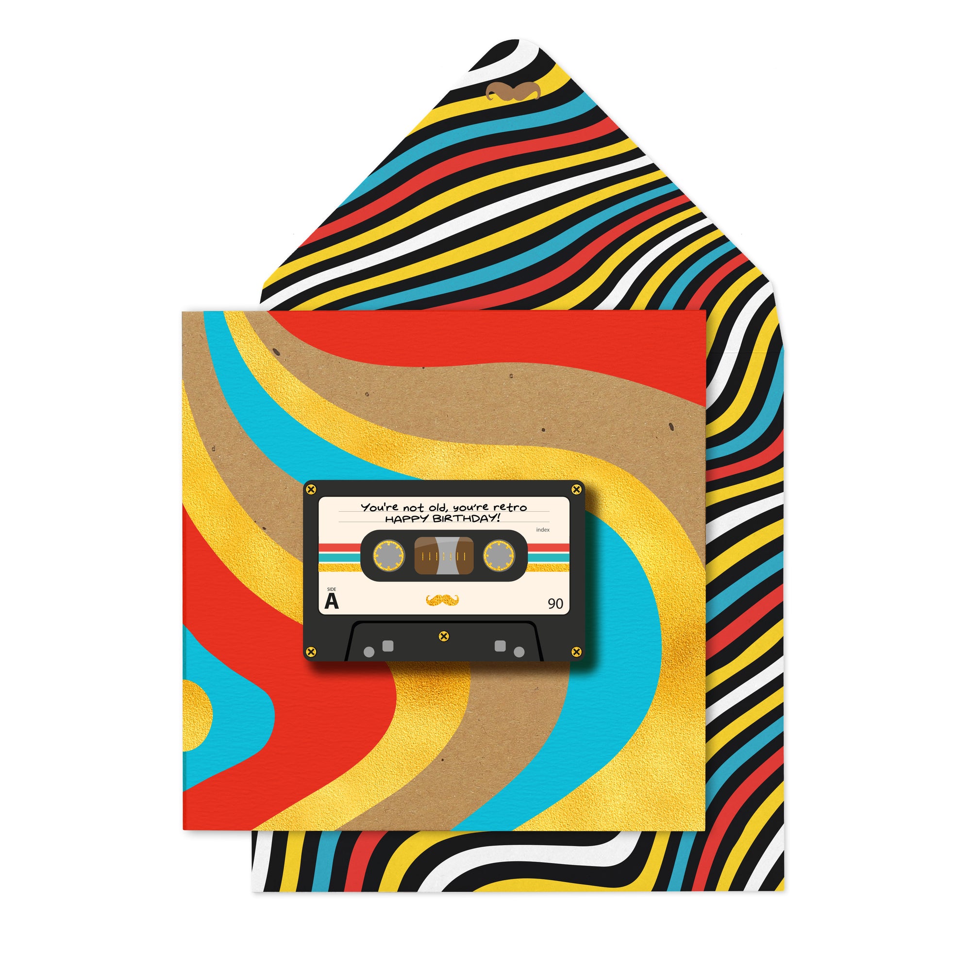 You're Not Old You're Retro Cassette Tape Birthday, Handmade Greeting Card
