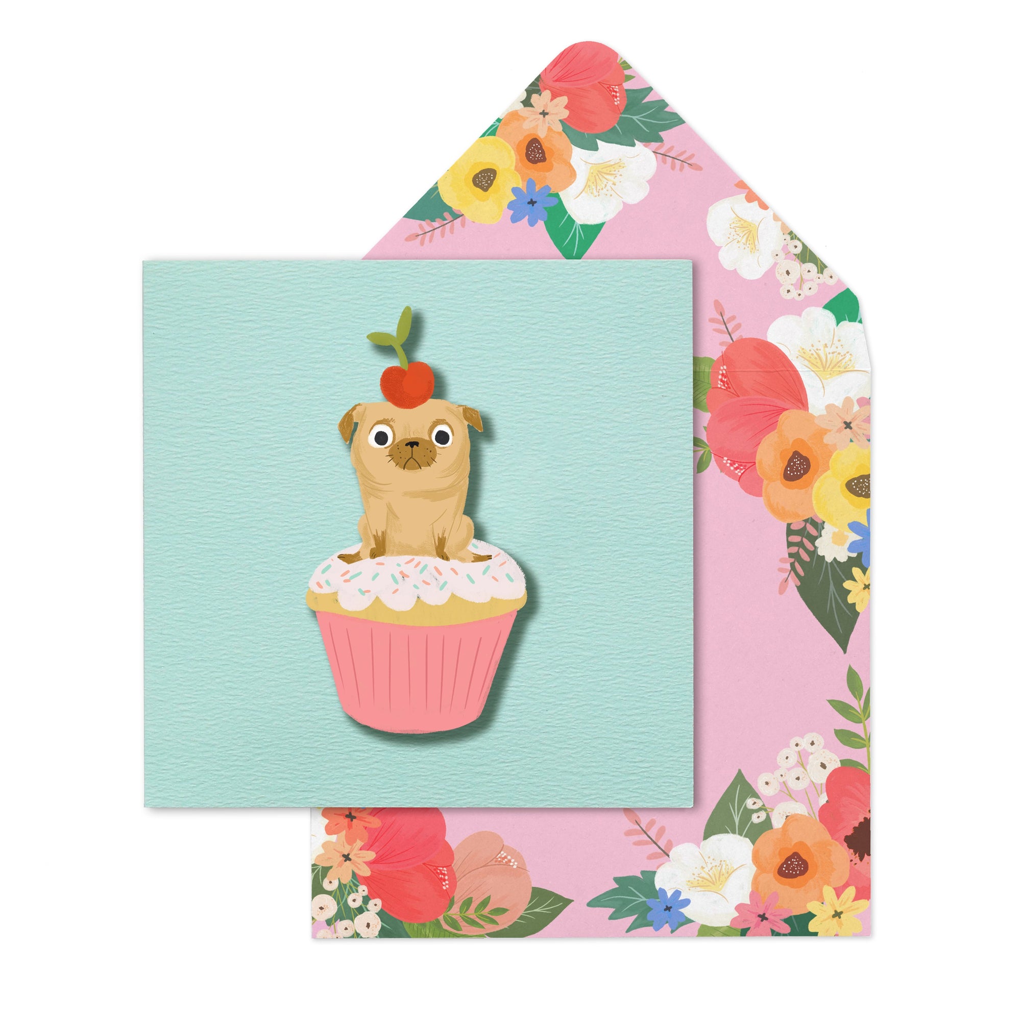 Happy Birthday Pug Cupcake - TACHE Trade
